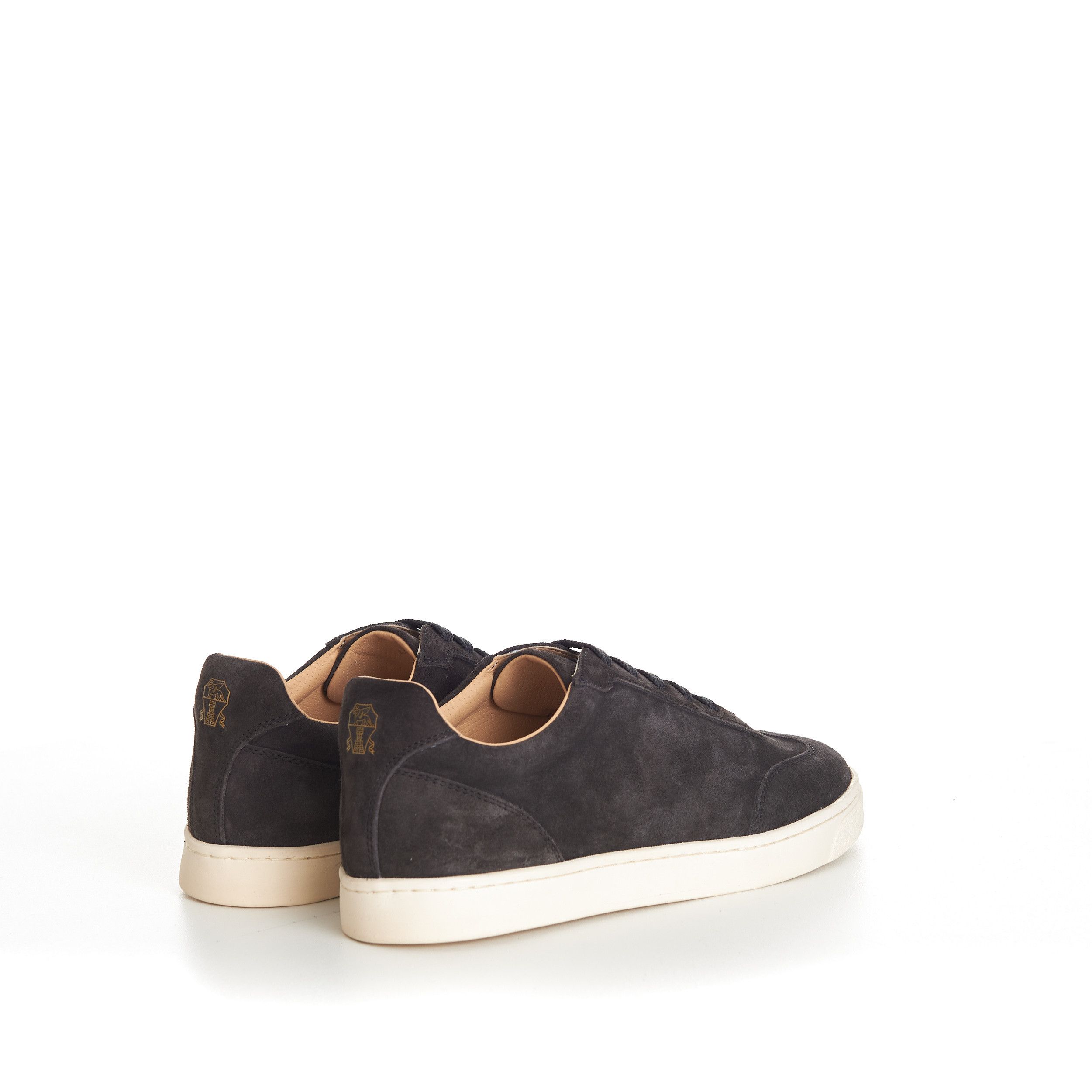 Brunello Cucinelli Anthracite Grey Suede Round Toe Lace-Up Sneakers Size US 7 / EU 40 - 7 Thumbnail