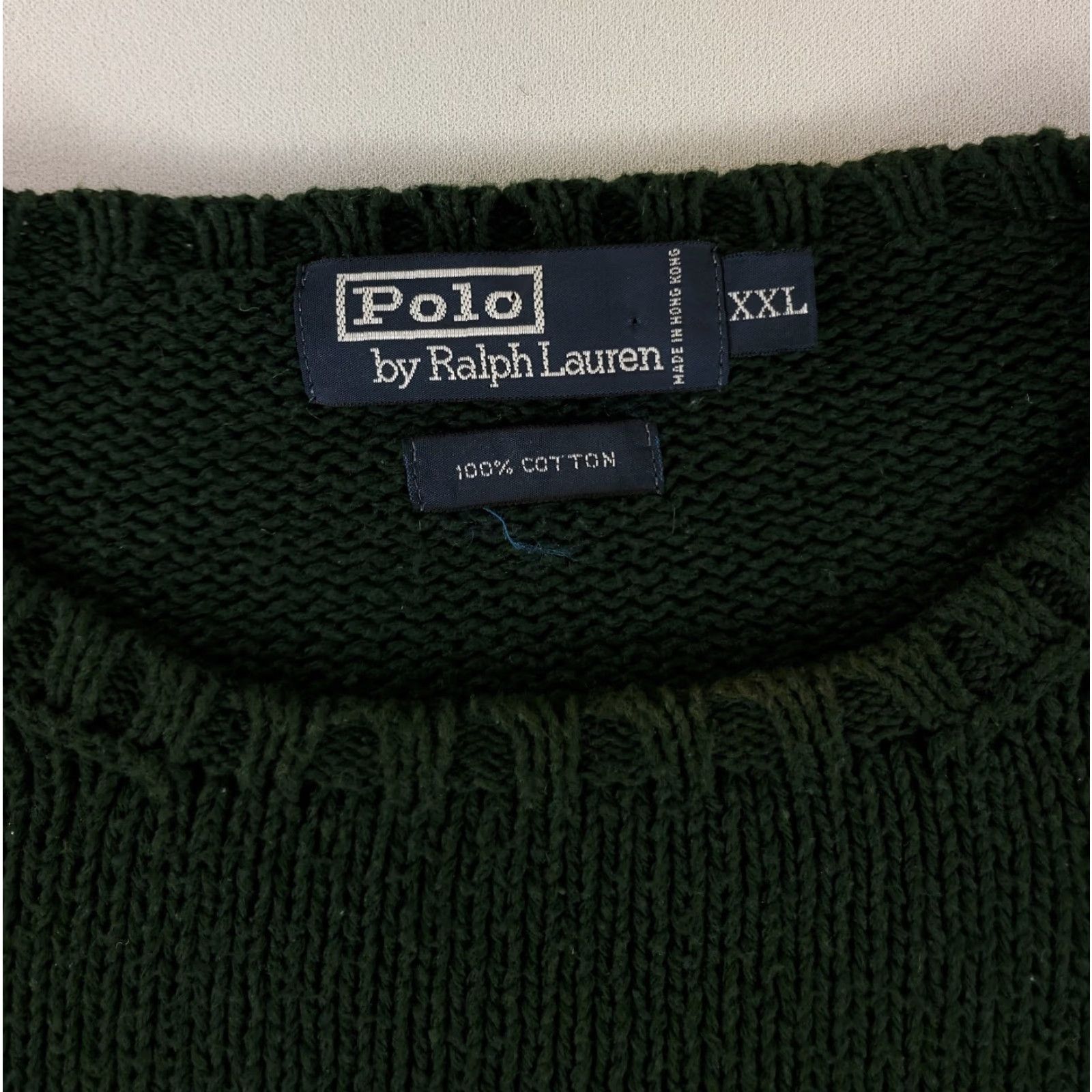 Polo Ralph Lauren VINTAGE Polo Ralph Lauren Sweater Fishermans Crew Neck Green Long Sleeve Mens XXL Crew Neck Pullover Men 2XL Size US XXL / EU 58 / 5 - 2 Thumbnail