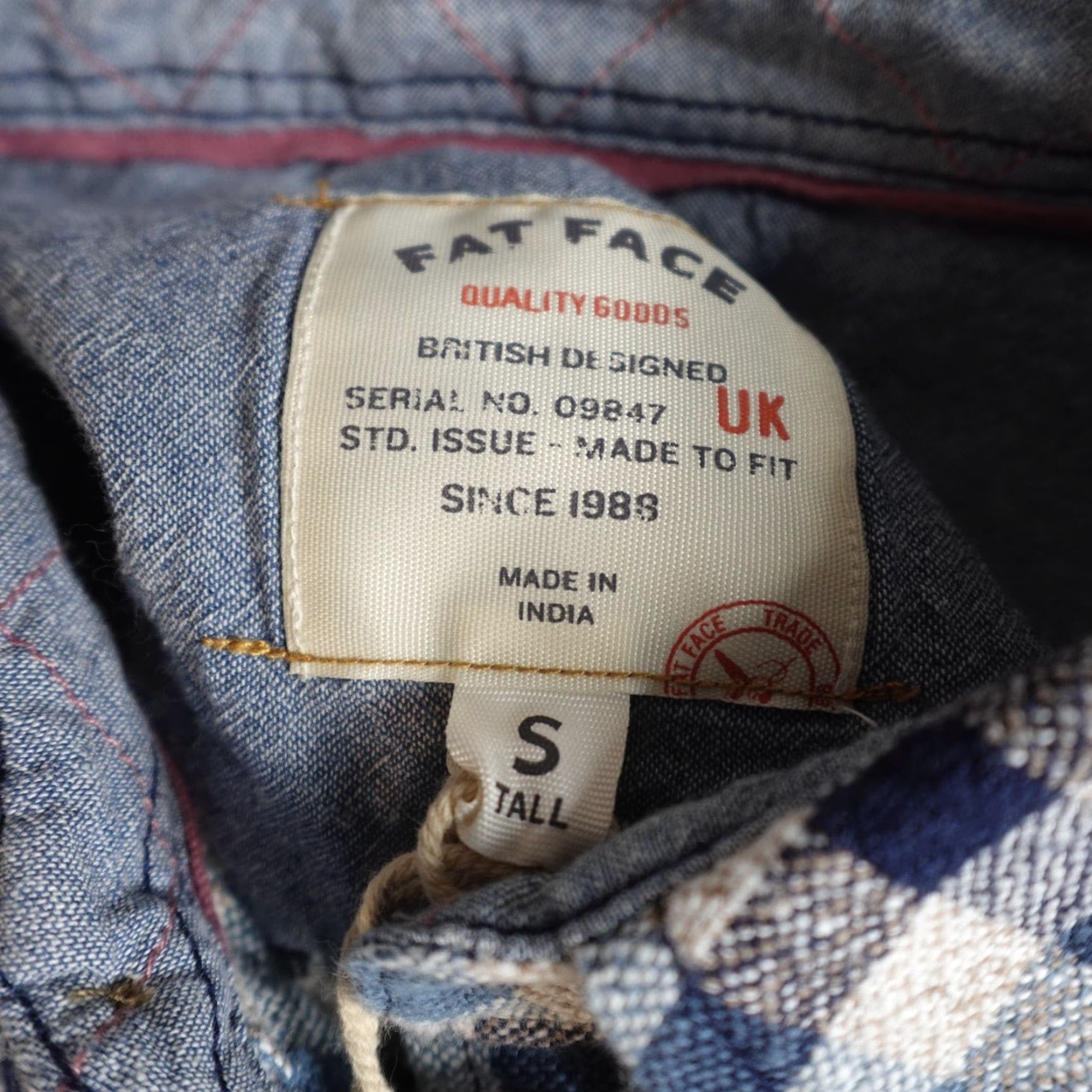 FatFace Fat Face Mens Shirt Small Tall Blue Plaid Flannel Buxley Check NEW Size US S / EU 44-46 / 1 - 2 Thumbnail