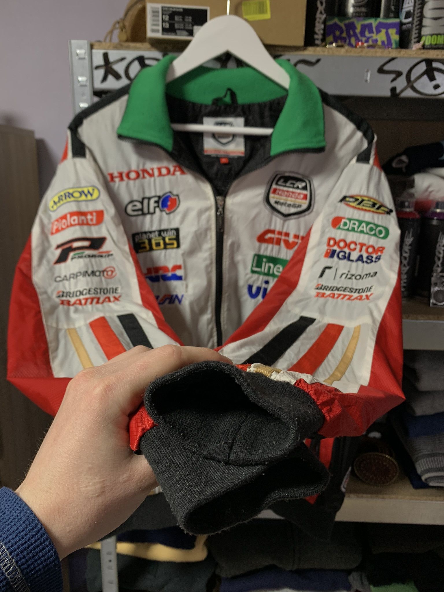 Honda Vintage Honda LCR Moto GP Racing Team Nylon Red White Jacket Size US XL / EU 56 / 4 - 3 Thumbnail