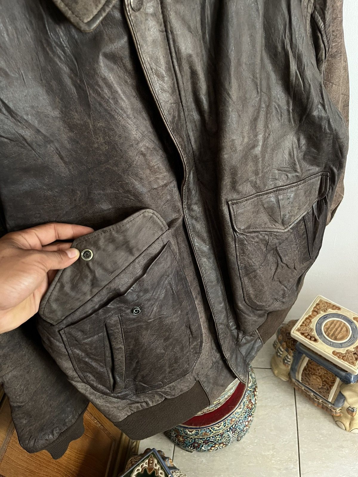 Hunt Club Vintage Hunt Club Boomber Leather Jacket Size US S / EU 44-46 / 1 - 5 Thumbnail