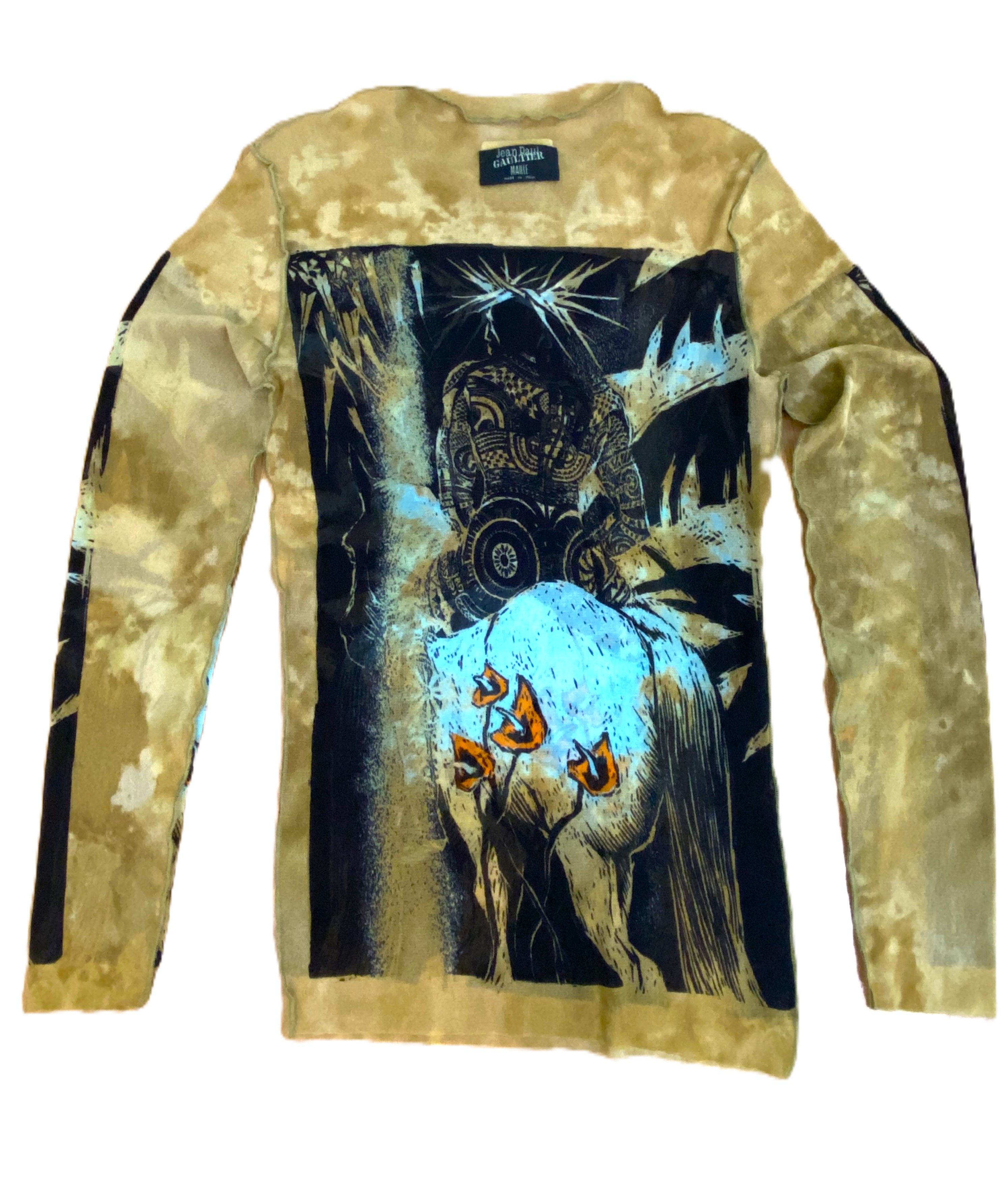 Jean Paul Gaultier Jean Paul Gaultier Warrior Indian Mesh Men Tee Top T-shirt Size US M / EU 48-50 / 2 - 6 Thumbnail