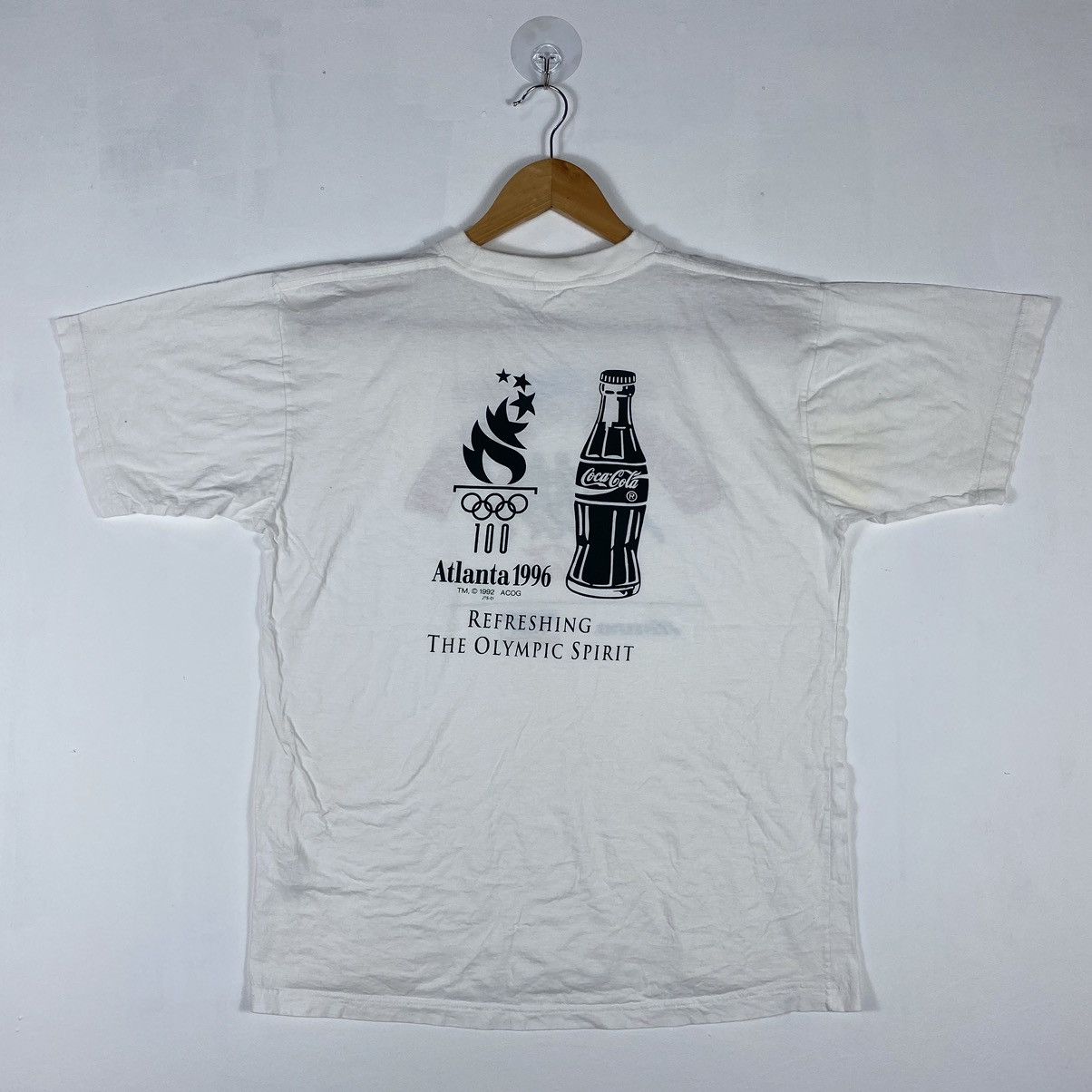 Coca Cola × USA Olympics × Vintage VINTAGE 90's OLYMPIC DAY RUN 100TH ANNIVERSARY TEE Size US L / EU 52-54 / 3 - 6 Thumbnail