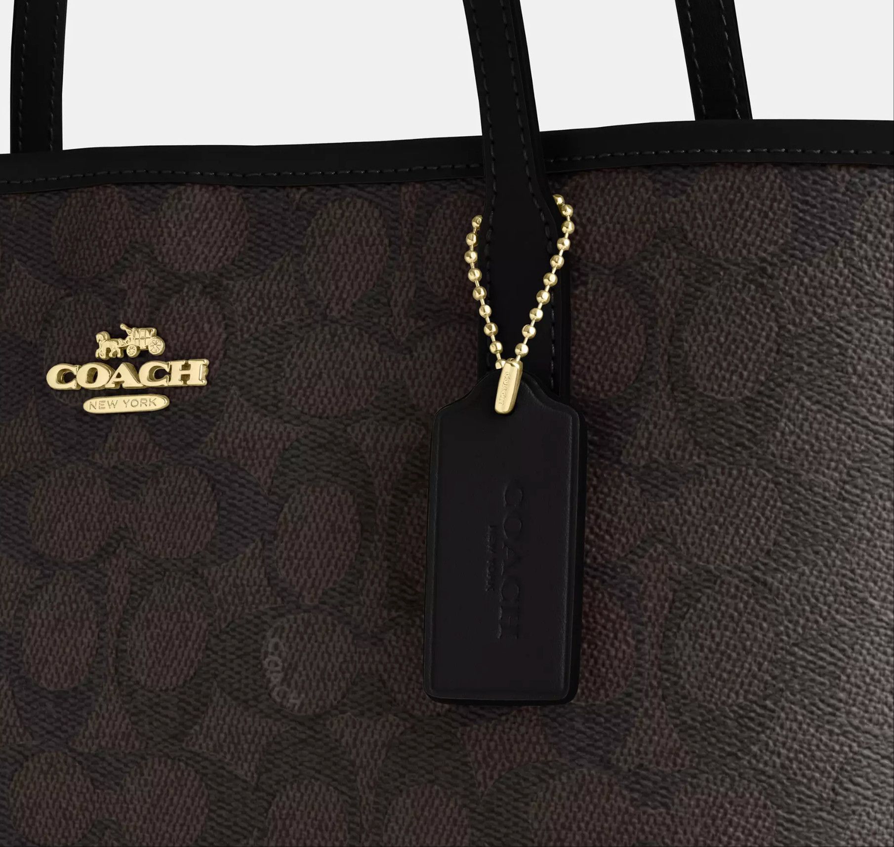 Coach Medium City Tote Bag In Signature Canvas CDX82 Size ONE SIZE - 16 Thumbnail
