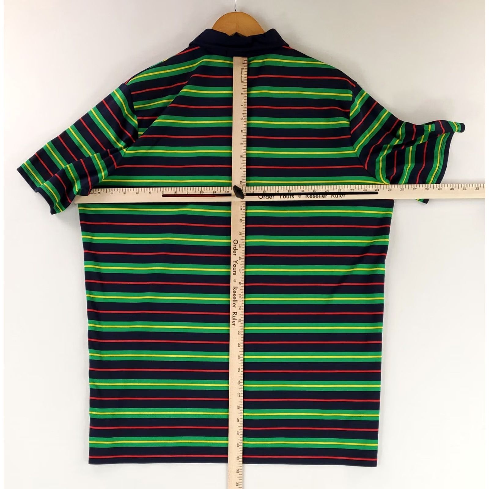 RLX Ralph Lauren RLX Ralph Lauren Polo Shirt Striped Blue Green Short Sleeve Mens XL Multicolor Size US XL / EU 56 / 4 - 7 Thumbnail