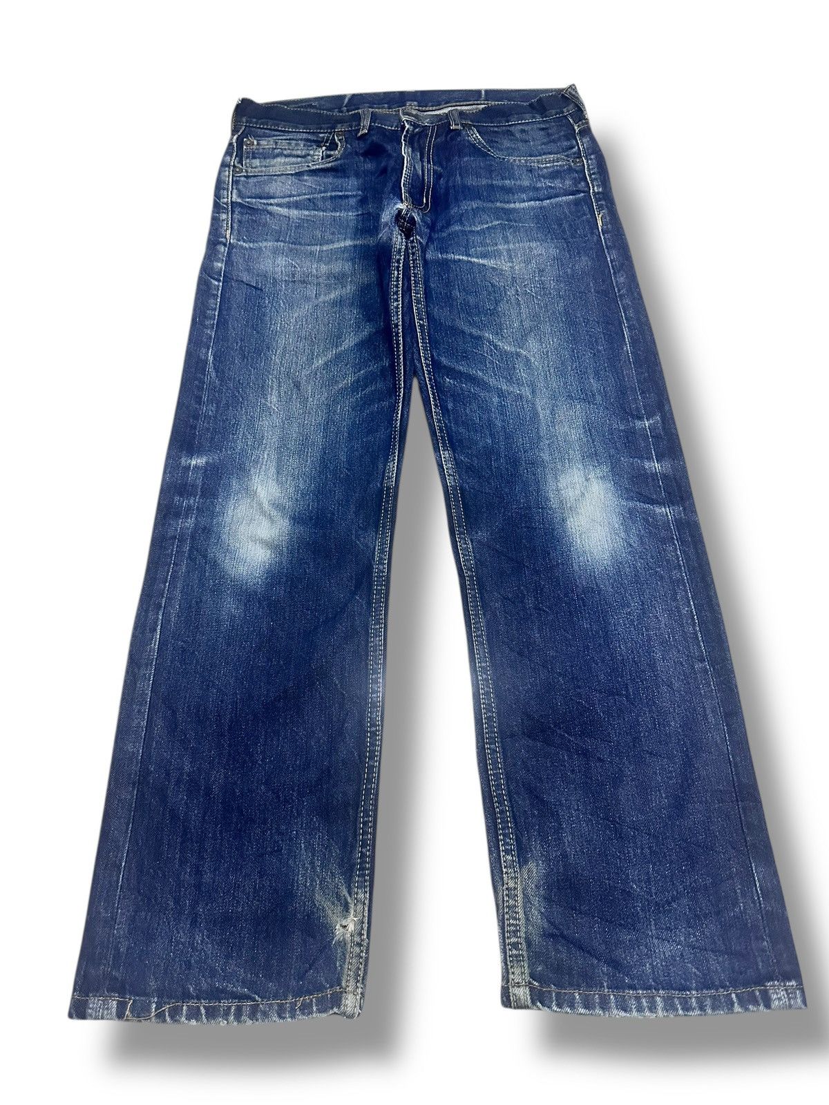 HOLLYWOOD RANCH MARKET Vintage HRM Distressed Jeans Baggy Loose With Thunder Faded Size US 32 / EU 48 - 1 Thumbnail