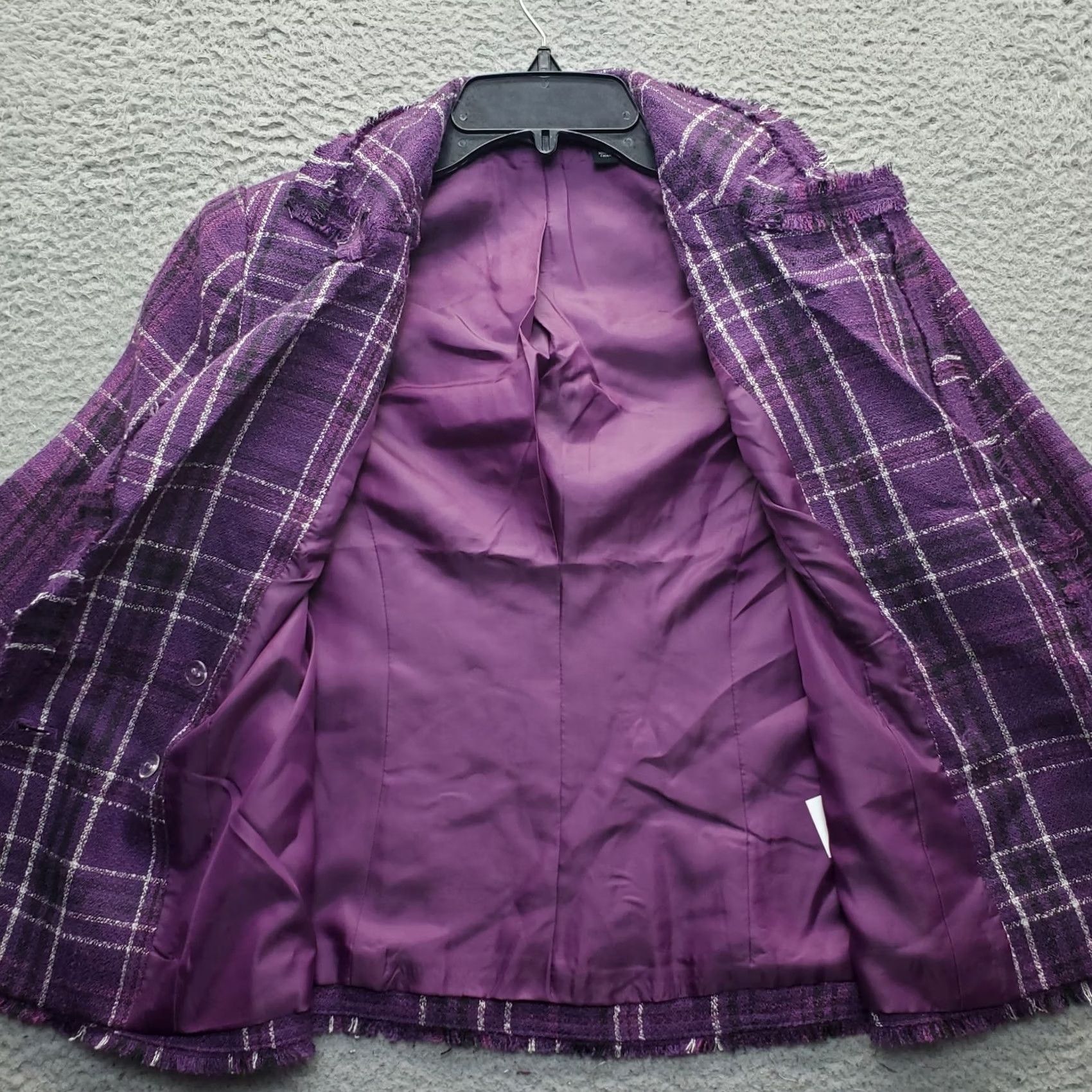 Doublet G by Giuliana Blazer Womens XS Multicolor Plaid Tweed Double Breasted Blazer Jacket Women's XS Blazer Size XS / US 0-2 / IT 36-38 - 8 Thumbnail