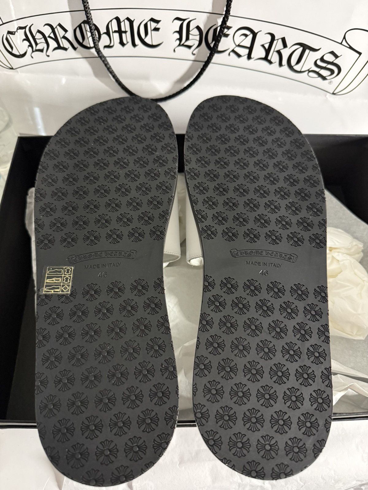 Chrome Hearts Chrome Hearts Cross Patch Slides White sz.46 Size US 13 / EU 46 - 5 Thumbnail