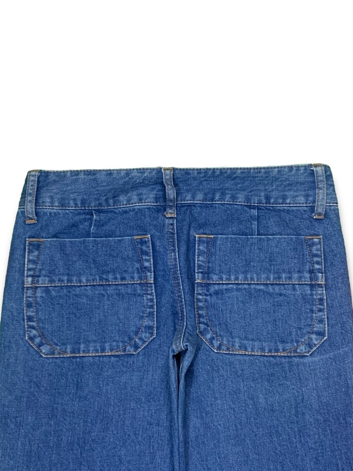 Japanese Brand Vintage Japanese Blue Wash Distressed Fatigue Flare Jeans Size 30" / US 8 / IT 44 - 8 Thumbnail