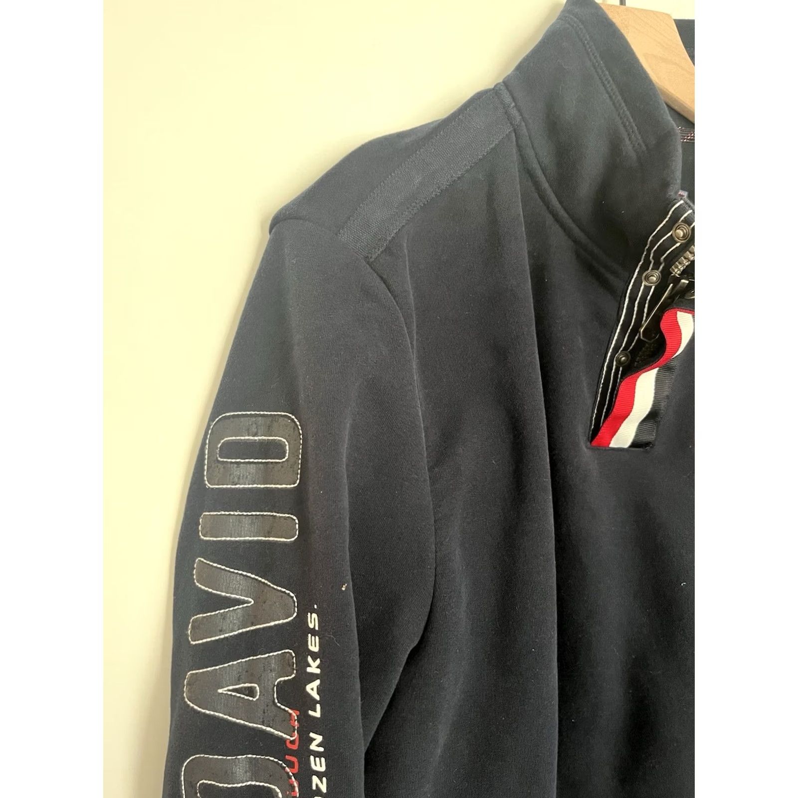 Vintage CAMP DAVID Jacket Mens XL Bomber quarter Zip Logo Lined Blue Size US XL / EU 56 / 4 - 6 Thumbnail