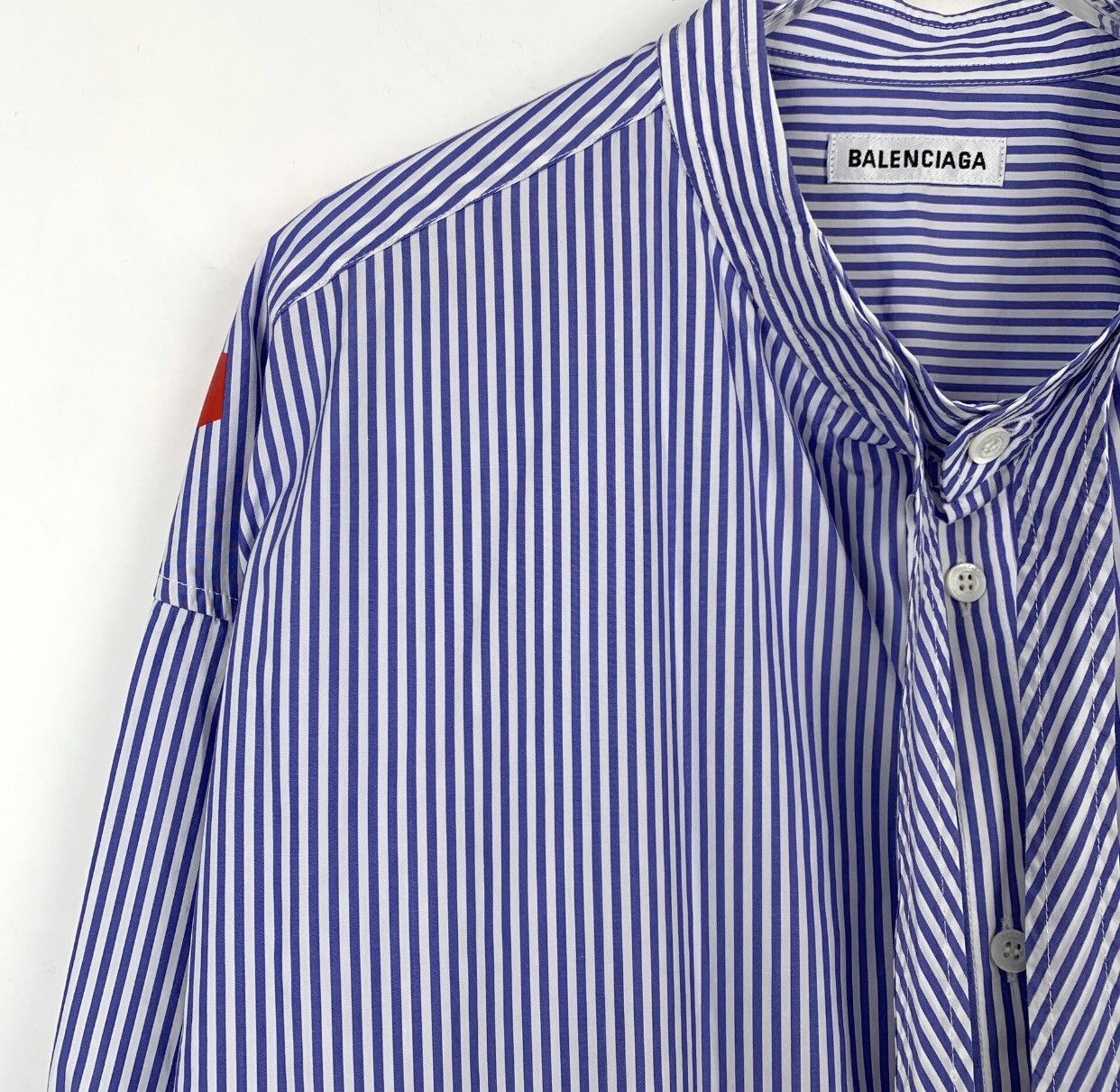 Balenciaga Balenciaga blue striped letter printed long sleeved shirt Size US S / EU 44-46 / 1 - 3 Thumbnail