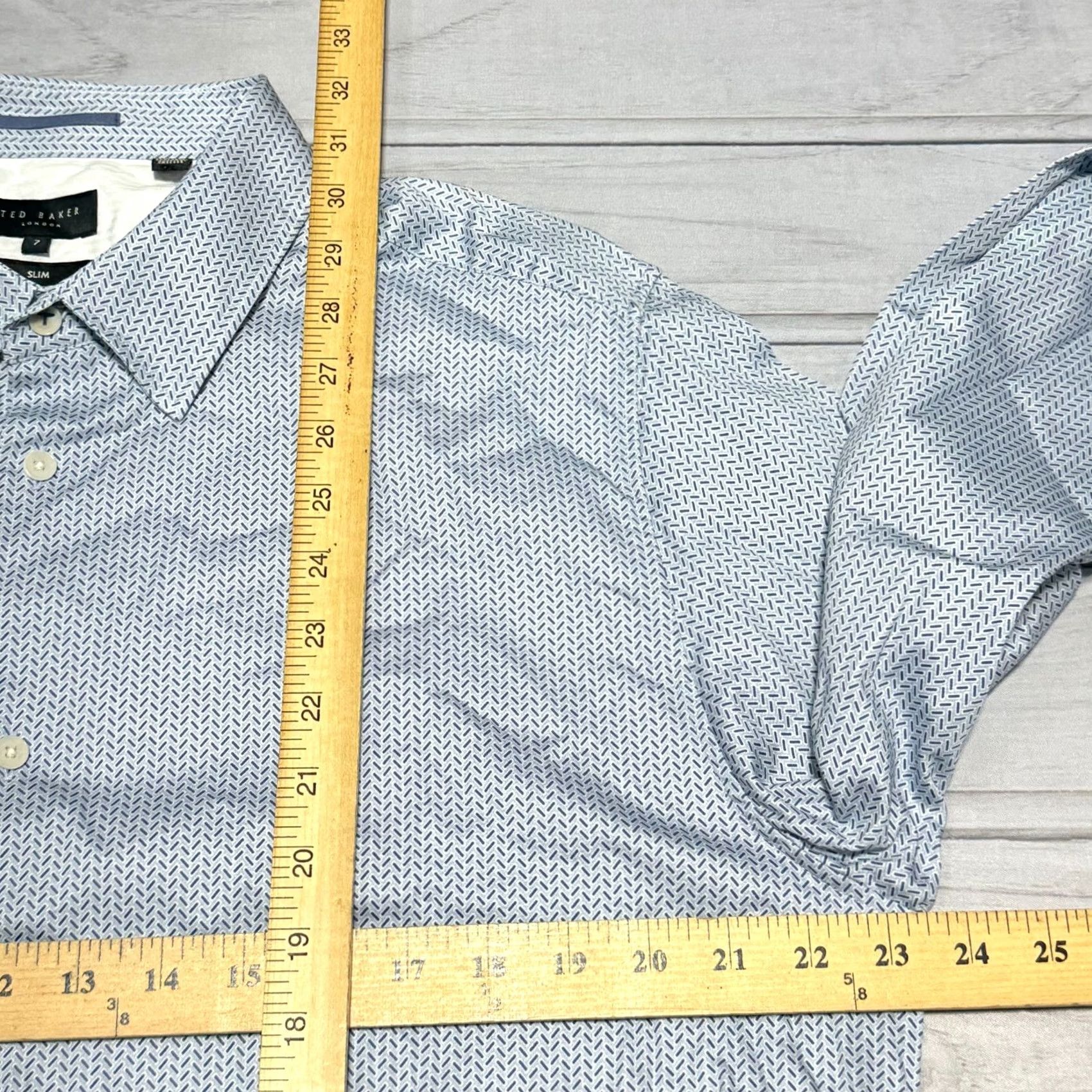 Ted Baker Ted Baker Shirt Mens 3XL Blue Geometric Button Up Shirt Casual Modern Preppy Mens Size US XXL / EU 58 / 5 - 5 Thumbnail