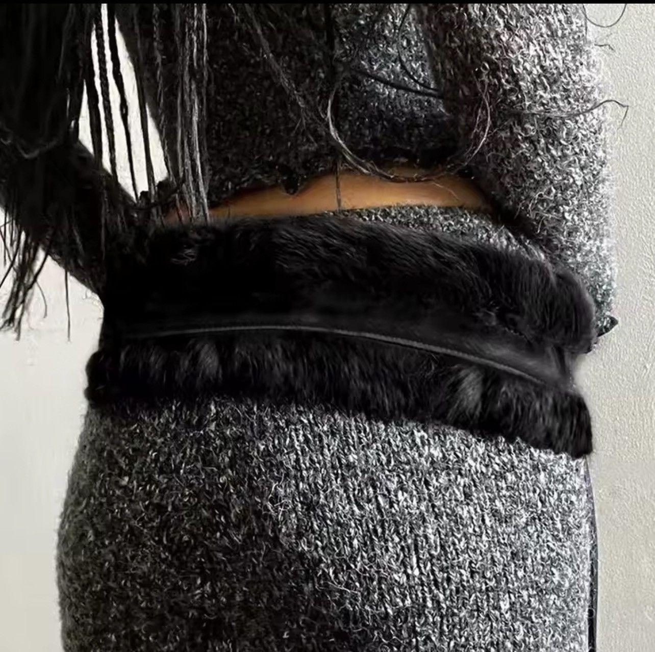 Japanese Brand × Leather Retro PU Leather Faux Fur Belt Size ONE SIZE - 2 Thumbnail