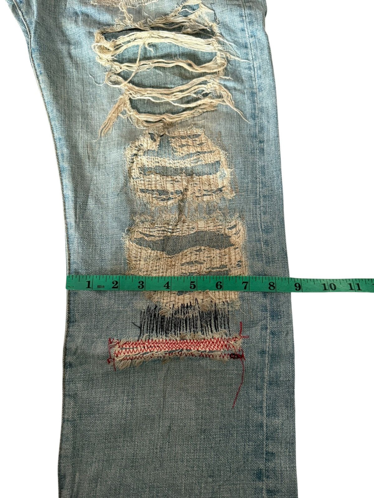 Japanese Brand Japanese Ykk New Max Faded Distressed Rare Design Denim Size US 29 - 21 Thumbnail