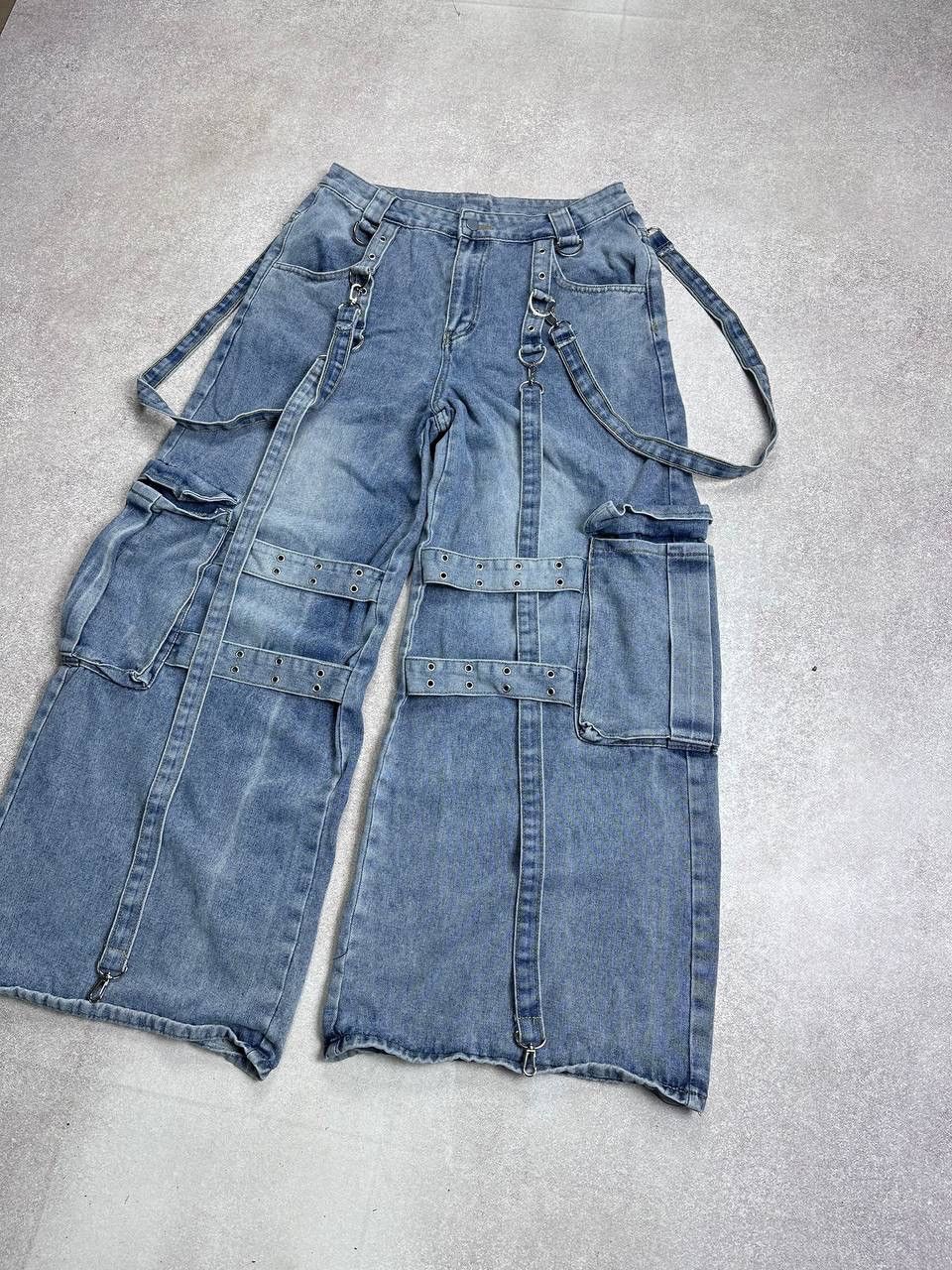 Japanese Brand Vintage Bondage Denim Y2K Baggy Raver Pants 31 Size US 31 - 2 Thumbnail