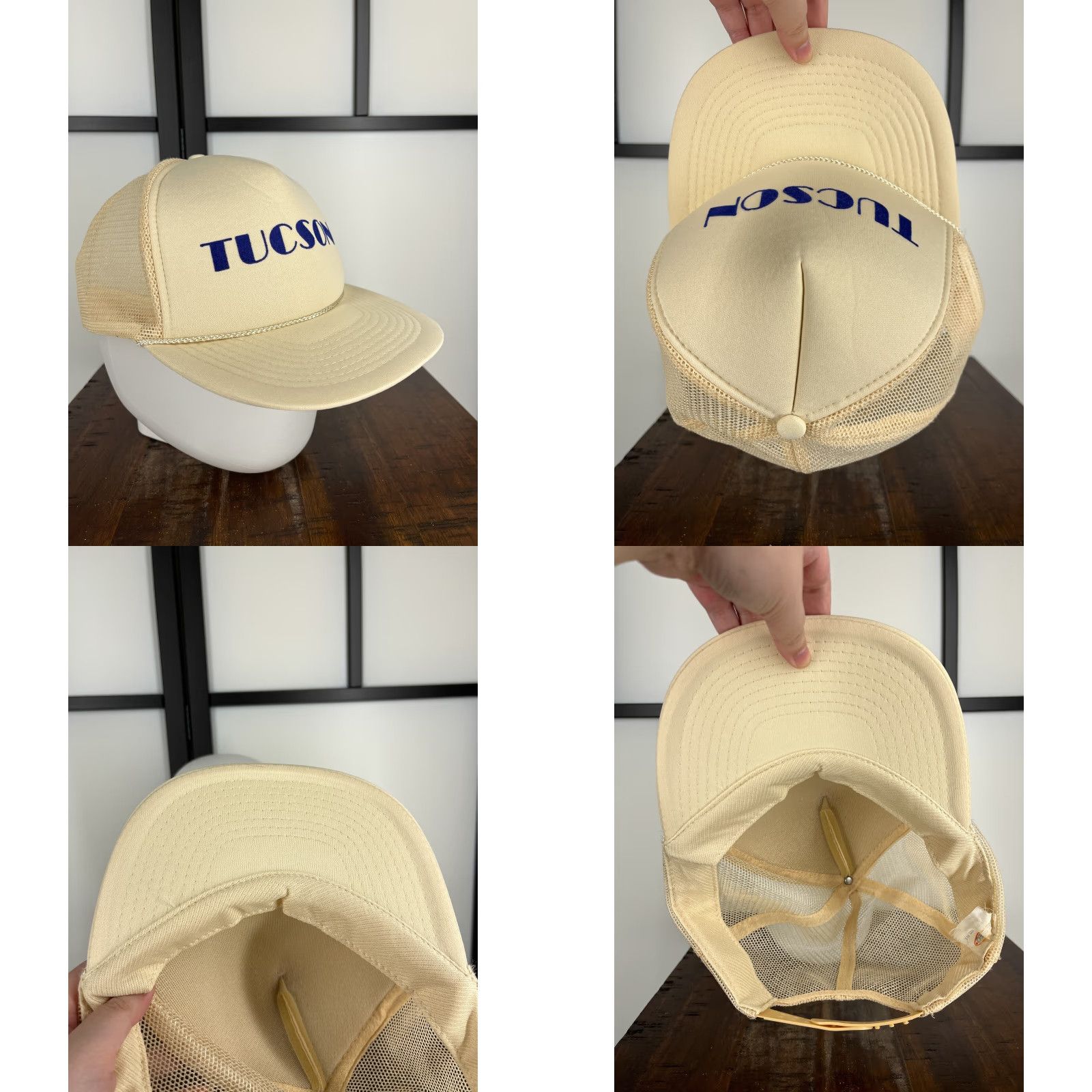 Vintage VINTAGE Tucson Hat Cap Snap Back Adult One Size Ivory Trucker Polyester Rope 90's Look Size ONE SIZE - 8 Thumbnail