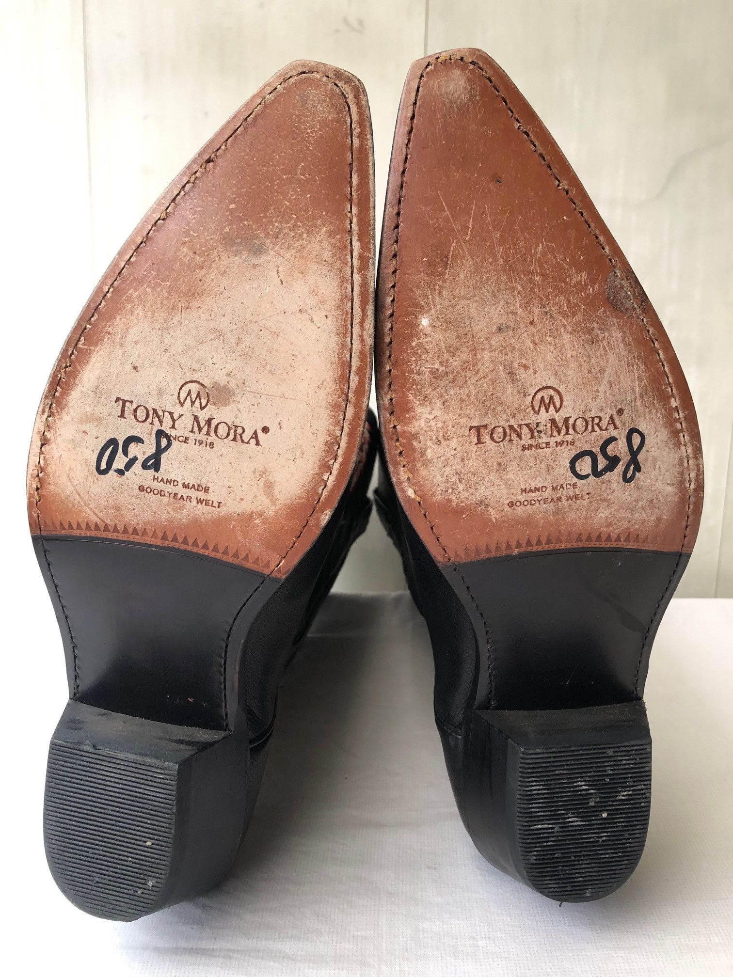 Other Tony Mora 1763 Black Smooth Leather Embroided Western Size US 10 / EU 43 - 6 Thumbnail