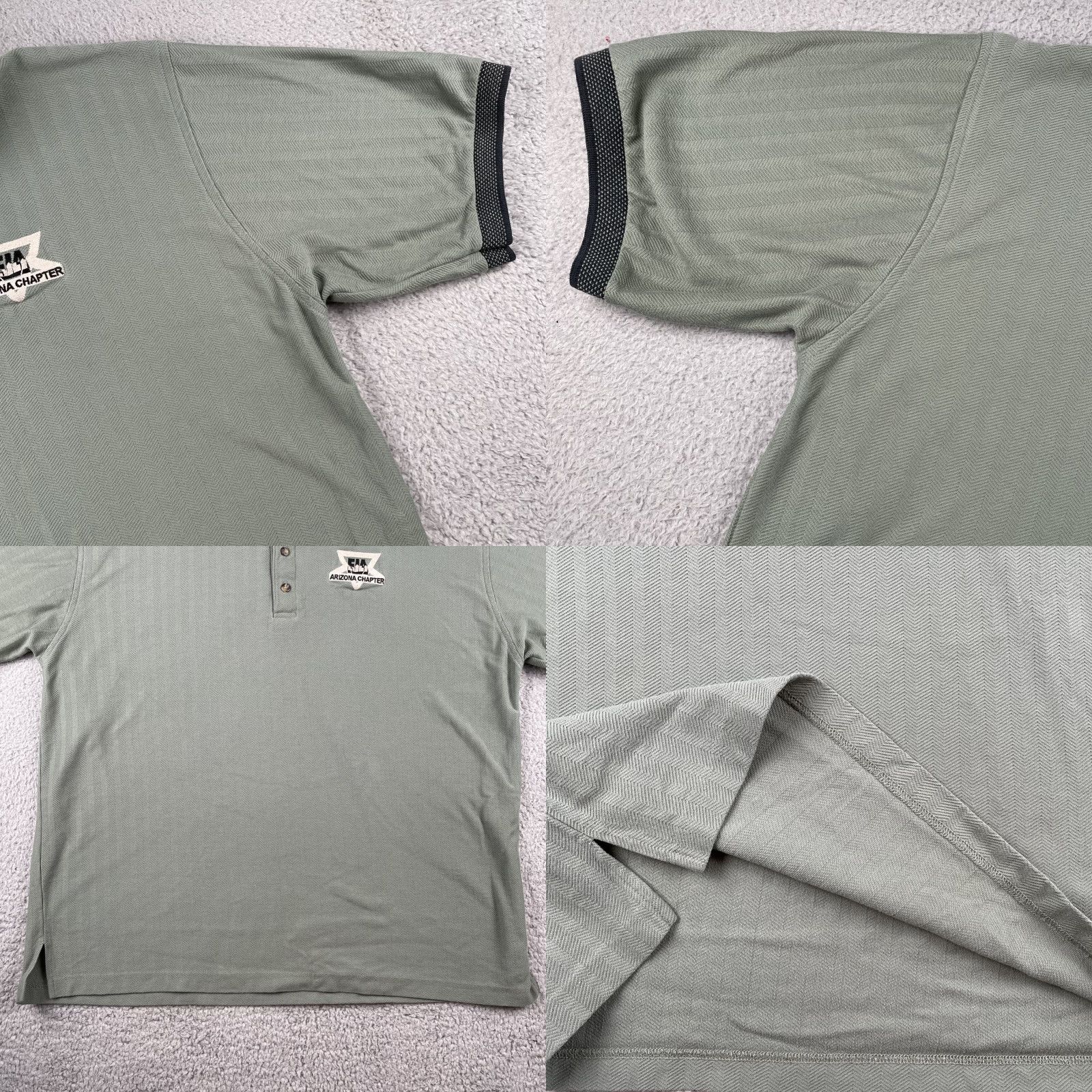 Vintage VINTAGE MunsingWear Polo Shirt Mens XL Green Knit Zig Zag EIA Arizona Chapter Polo Shirt Size US XL / EU 56 / 4 - 8 Thumbnail