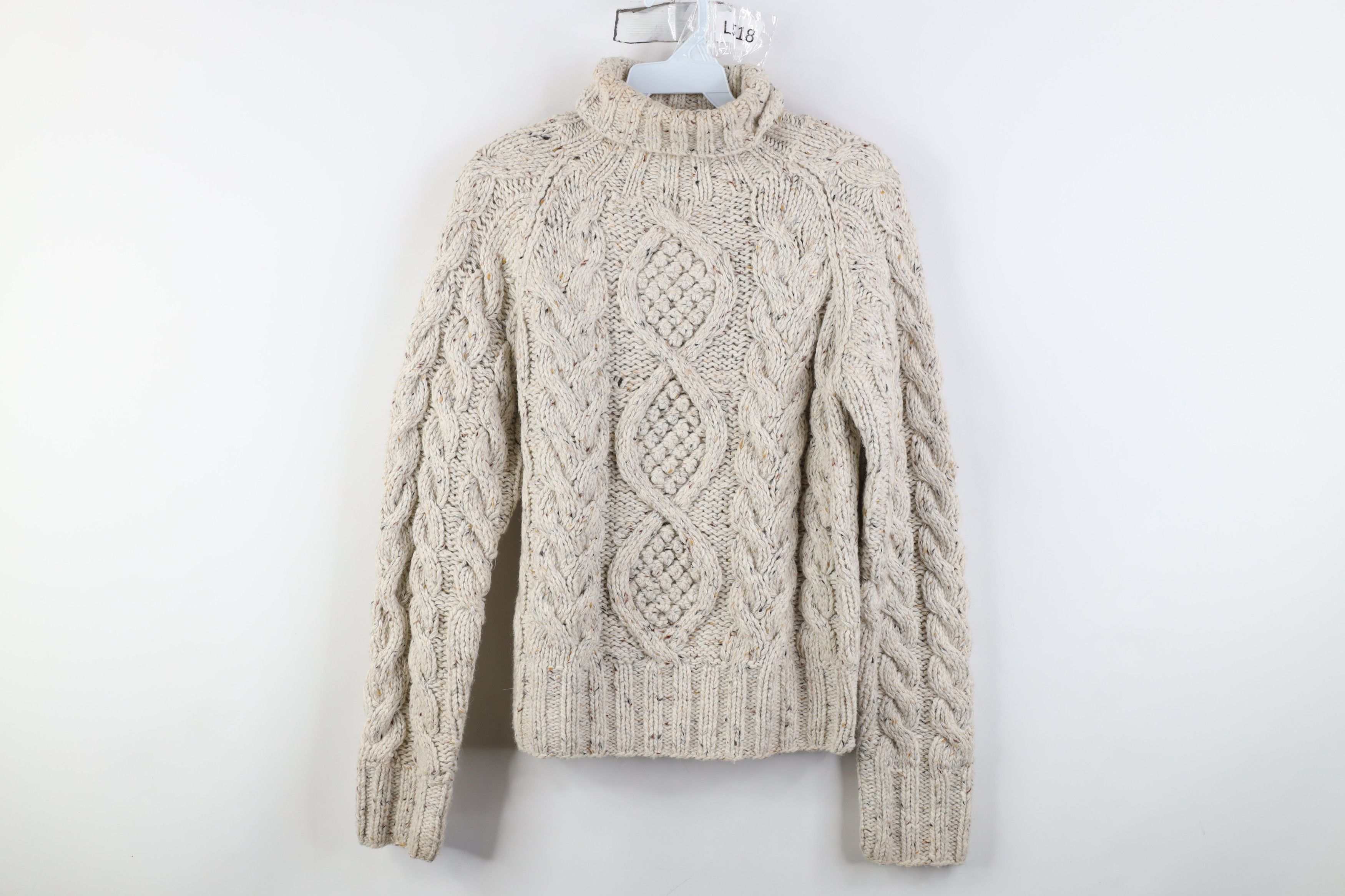 Vintage Vintage 90s Wool Blend Chunky Fisherman Turtleneck Sweater Size S / US 4 / IT 40 - 1 Thumbnail