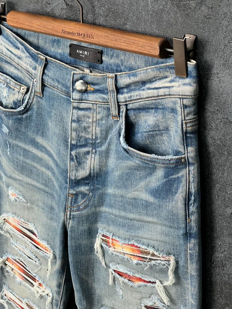 Amiri Amiri leather logo multi-pocket destroyed denim pants Size US 30 / EU 46 - 4 Thumbnail