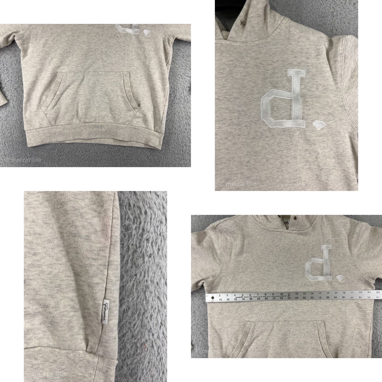 Diamond Supply Co. Diamond Supply Hoodie Mens M Beige Crew Neck Zip Hooded Pockets Cotton Blend Jersey Logo All Seasons Fall Spring Summer Winter Size US M / EU 48-50 / 2 - 8 Thumbnail