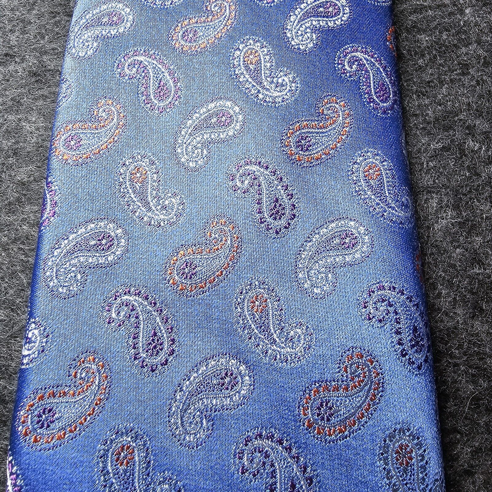 David Donahue David Donahue Tie 100% Silk Paisley Blue USA Necktie Italy Size ONE SIZE - 3 Thumbnail