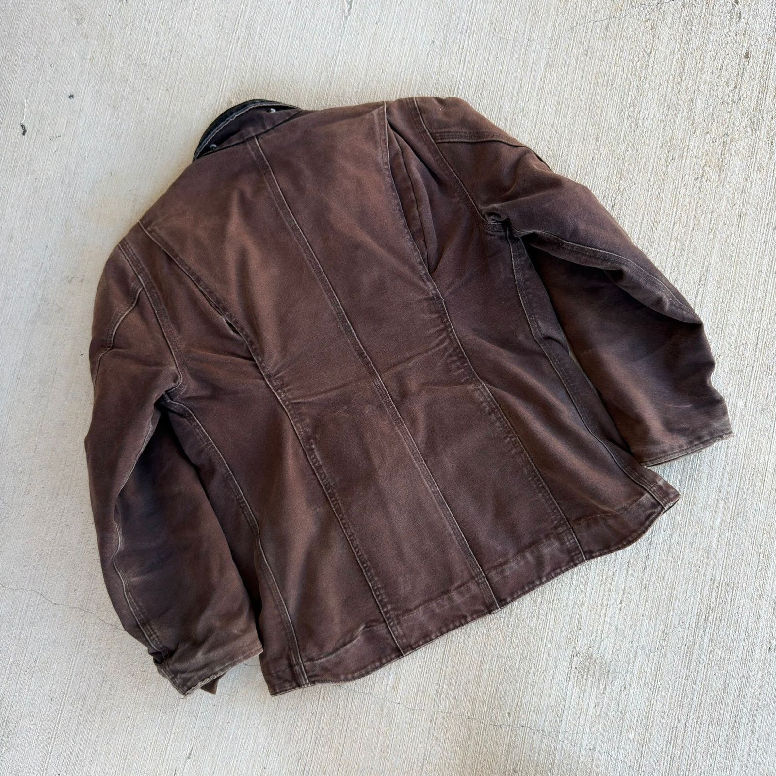 Carhartt × Vintage Carhartt WOMENS WC061 DKB brown faded work wear jacket Size US M / EU 48-50 / 2 - 5 Thumbnail