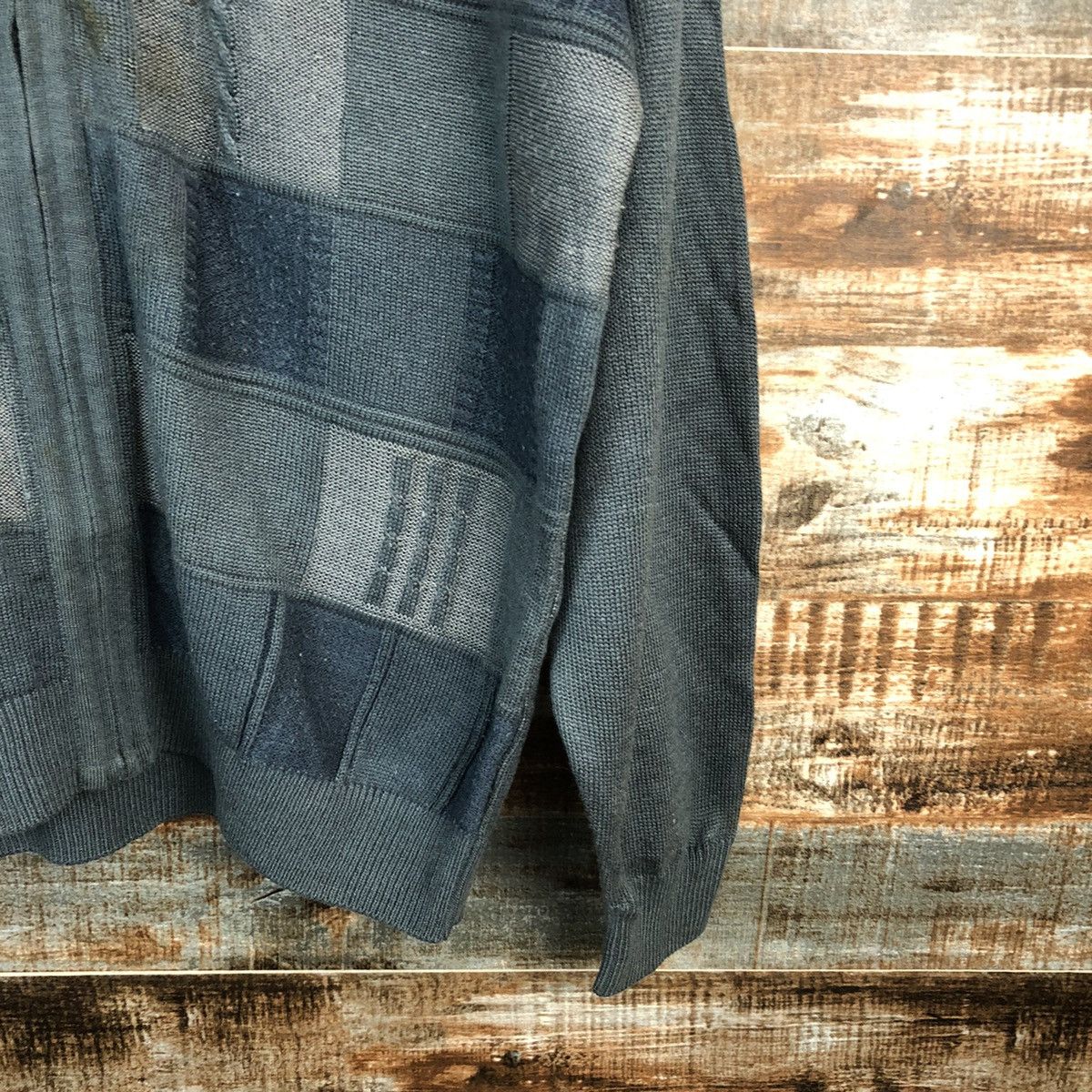 Homespun Knitwear TricoOulic Grey checkered Knitwear collar vintage #A1687 Size US L / EU 52-54 / 3 - 8 Thumbnail