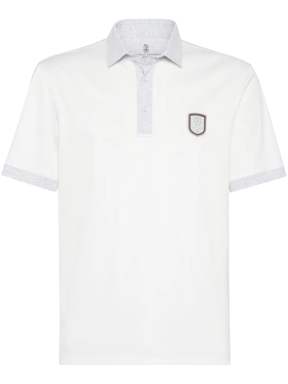 Brunello Cucinelli o1la1rc1a0325 Polo T-Shirt in White Size US S / EU 44-46 / 1 - 1 Thumbnail