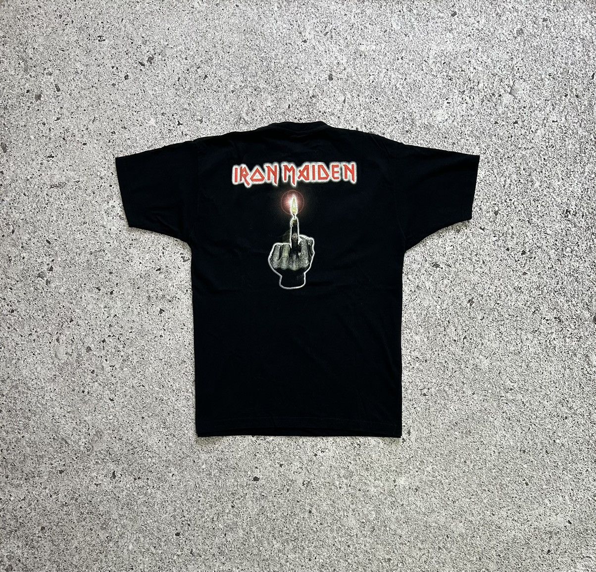 Band Tees × Vintage Vintage 90’s Iron Maiden Fuck Rock Band T-Shirt Y2K HYPE Size US XL / EU 56 / 4 - 4 Thumbnail