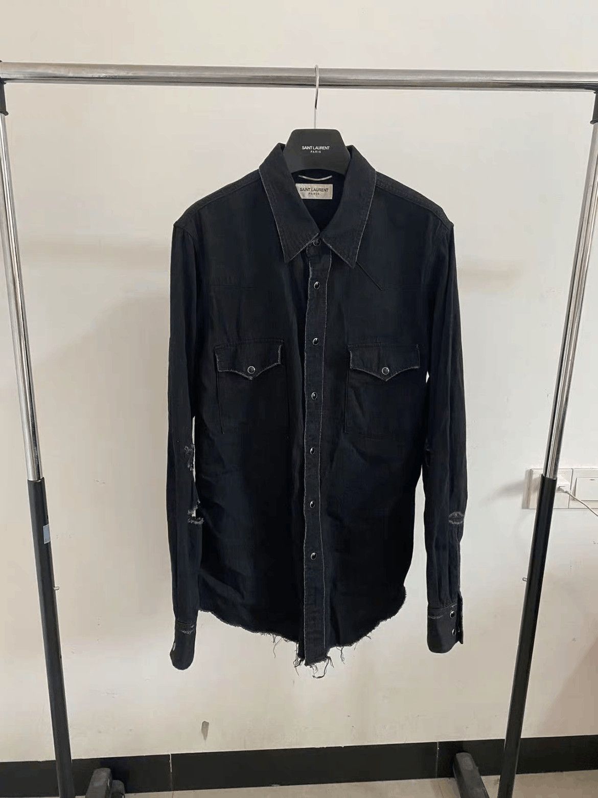 Saint Laurent Paris Saint Laurent Paris 16SS Distressed Shirt Jacket Size US M / EU 48-50 / 2 - 1 Thumbnail