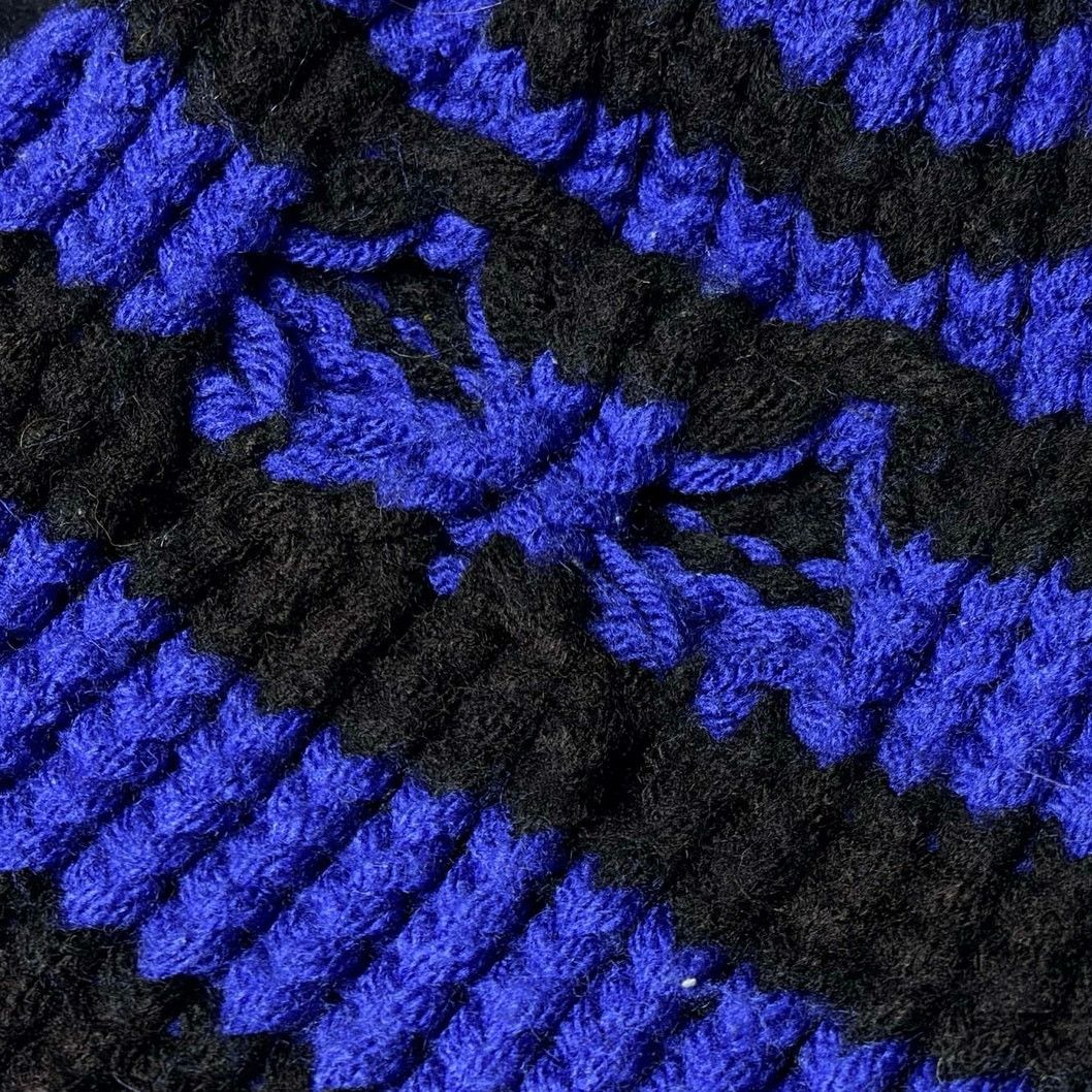 Other Black & Blue Striped Crochet Ski Mask Size ONE SIZE - 4 Thumbnail