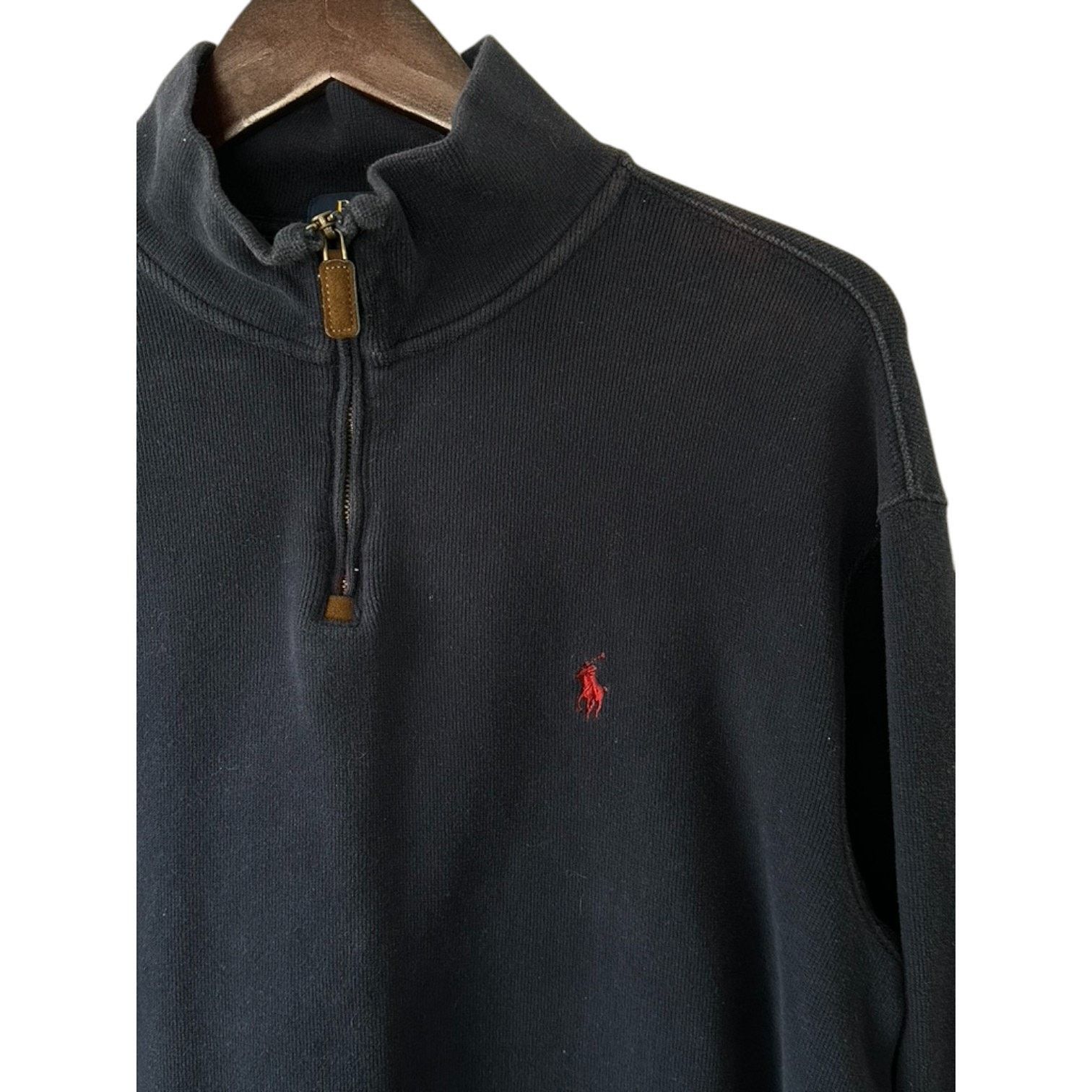 Ralph Lauren Polo Ralph Lauren Navy 1/4 Zip Cotton Knit Pullover Sweater Size US L / EU 52-54 / 3 - 5 Thumbnail