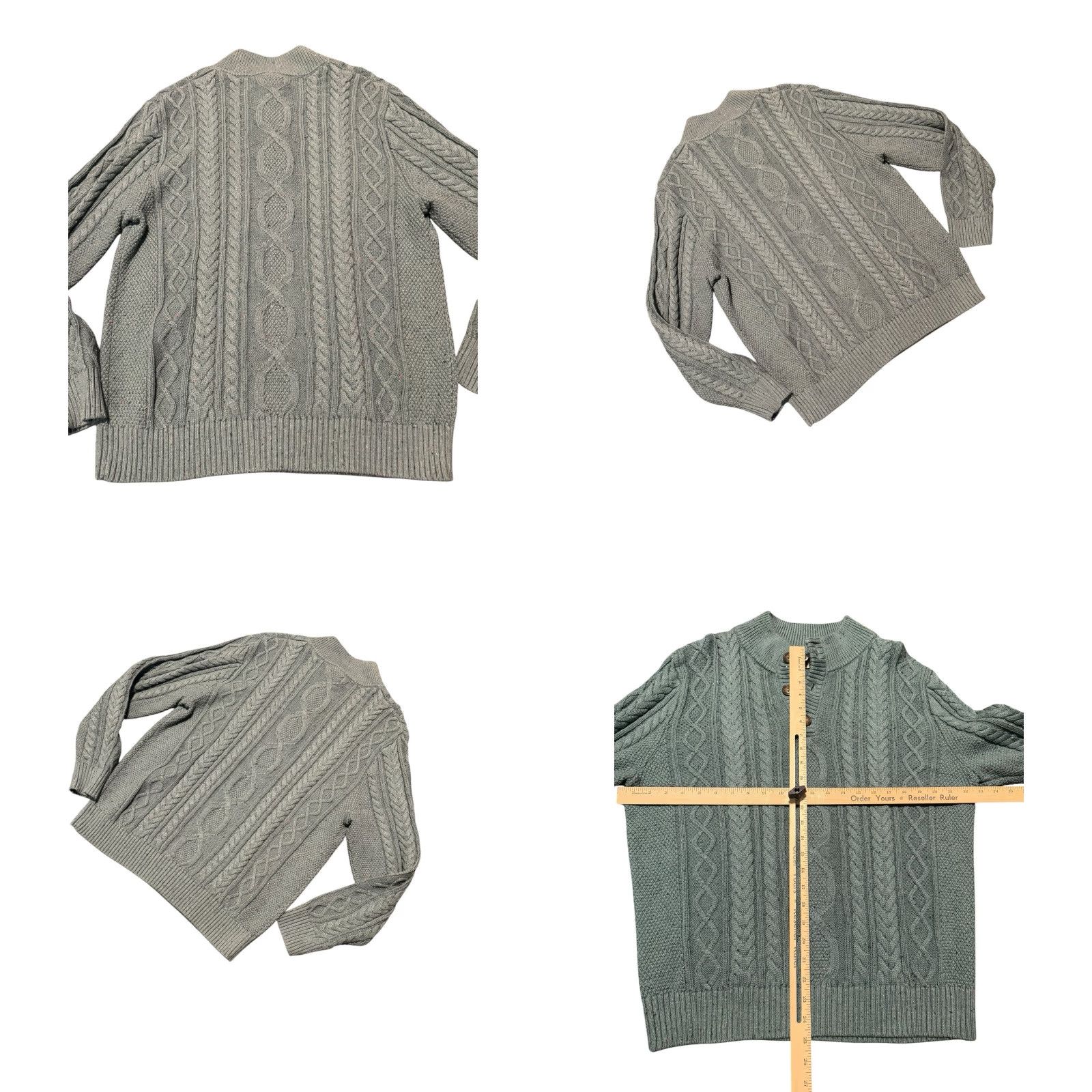 Vintage VINTAGE LL Bean Sweater Mens Large Green Fisherman Button Chunky Cable Knit Pullover Knit All Seasons Thermal Heavyweight Outdoor 90s Mens Size US L / EU 52-54 / 3 - 8 Thumbnail