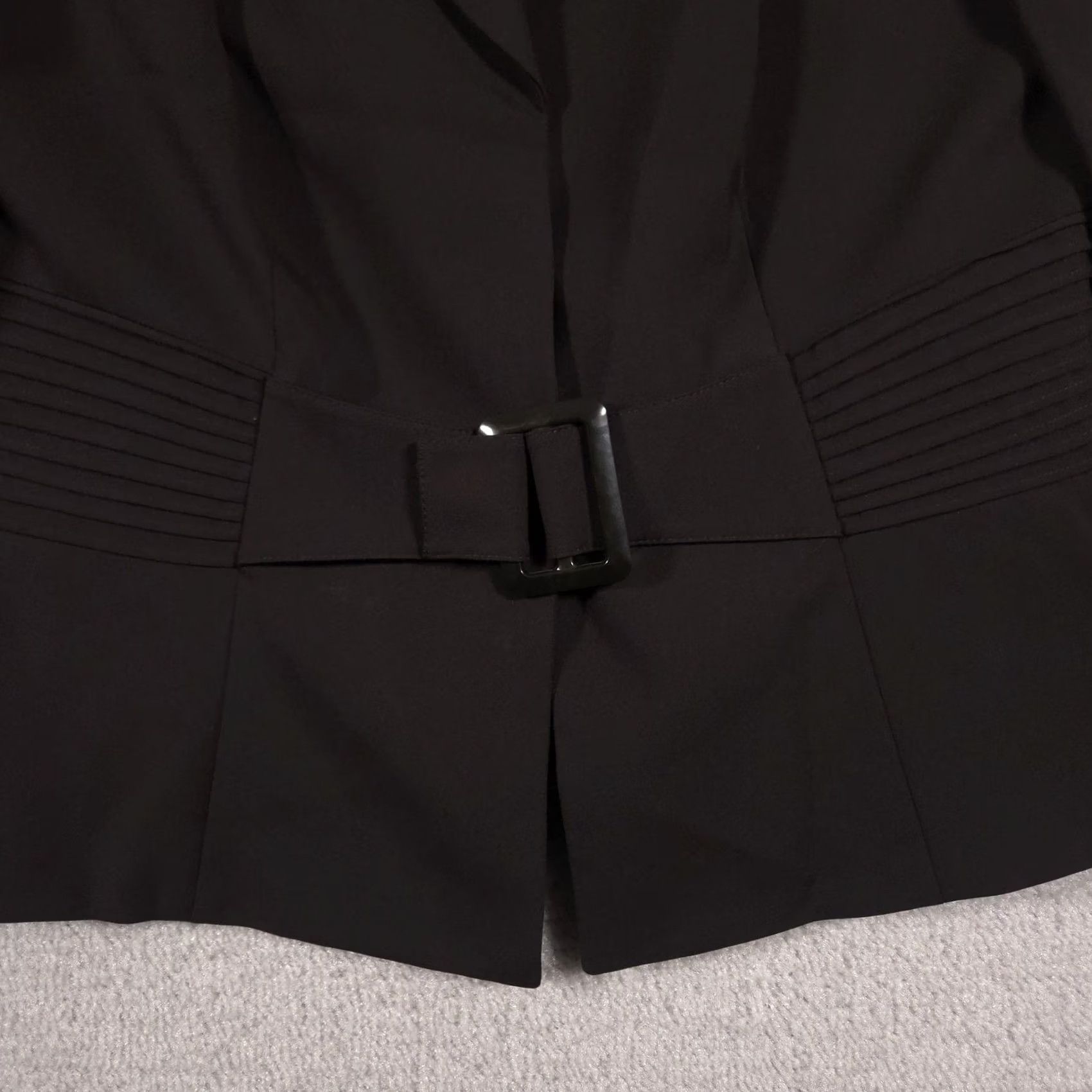 Vintage Antonio Melani Blazer Womens 12 Brown Notch Lined Belted Two-Button Career Workwear Jacket Size XL / US 12-14 / IT 48-50 - 4 Thumbnail