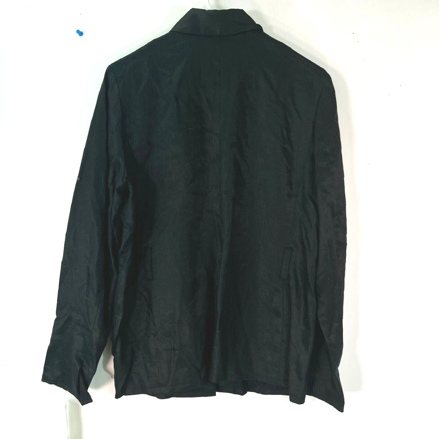Vintage Valerie Stevens Womens Jacket Linen Black Size 8 Long Sleeve Collared Casual 100% Linen Regular Pockets Womens Size M / US 6-8 / IT 42-44 - 2 Thumbnail