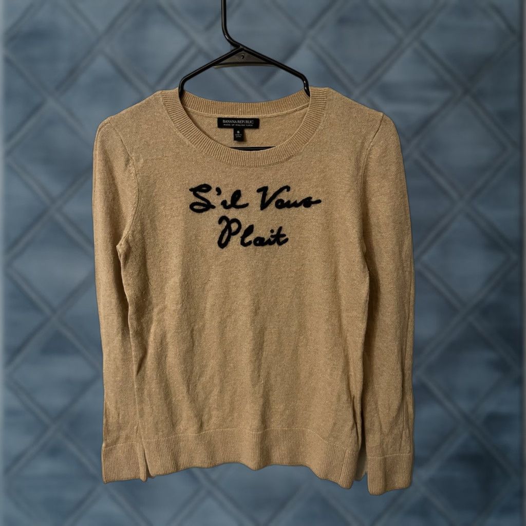 Banana Republic Banana Republic Sweater | Merino Wool and Cashmere Blend | Size XS | Women | Crew Neck | Long Sleeve | Brown Pullover(Adult) Mens Womens Size S / US 4 / IT 40 - 1 Thumbnail