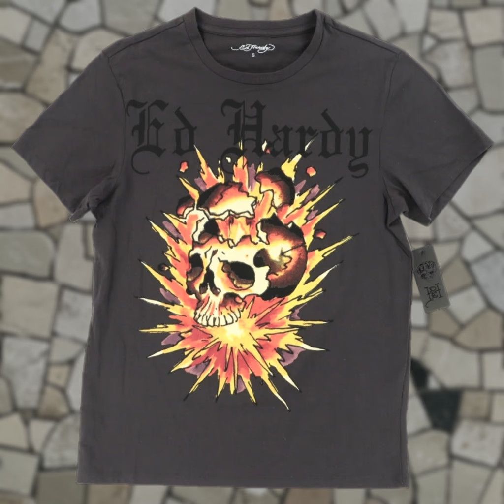 Ed Hardy Ed Hardy Skull Solid T-Shirt Charcoal Unisex's S Shirt Adults S Charcoal Skull Ed Hardy T-Shirt Mens Girls Womens 90s Concert Vintage? Wait no. Size US S / EU 44-46 / 1 - 1 Thumbnail