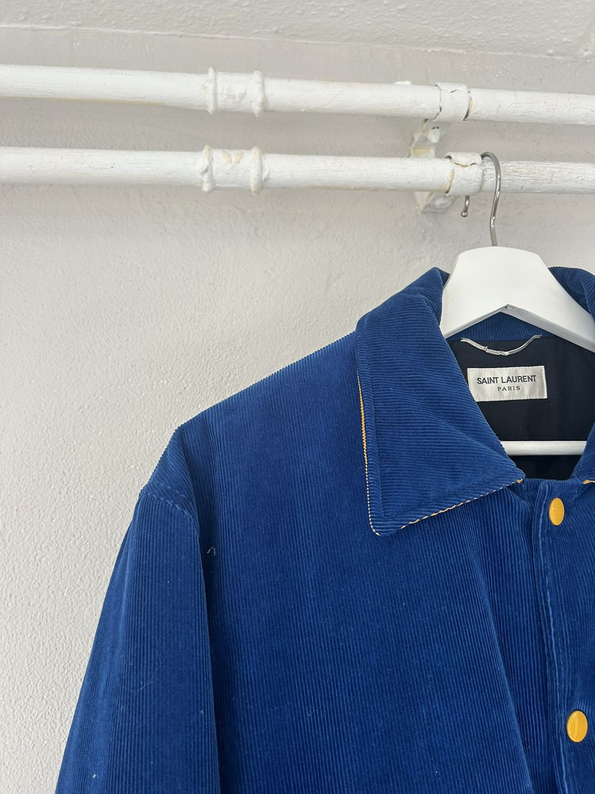 Saint Laurent Paris ‘Je T’Aime’ Blue Corduroy Teddy Jacket Size US M / EU 48-50 / 2 - 7 Thumbnail