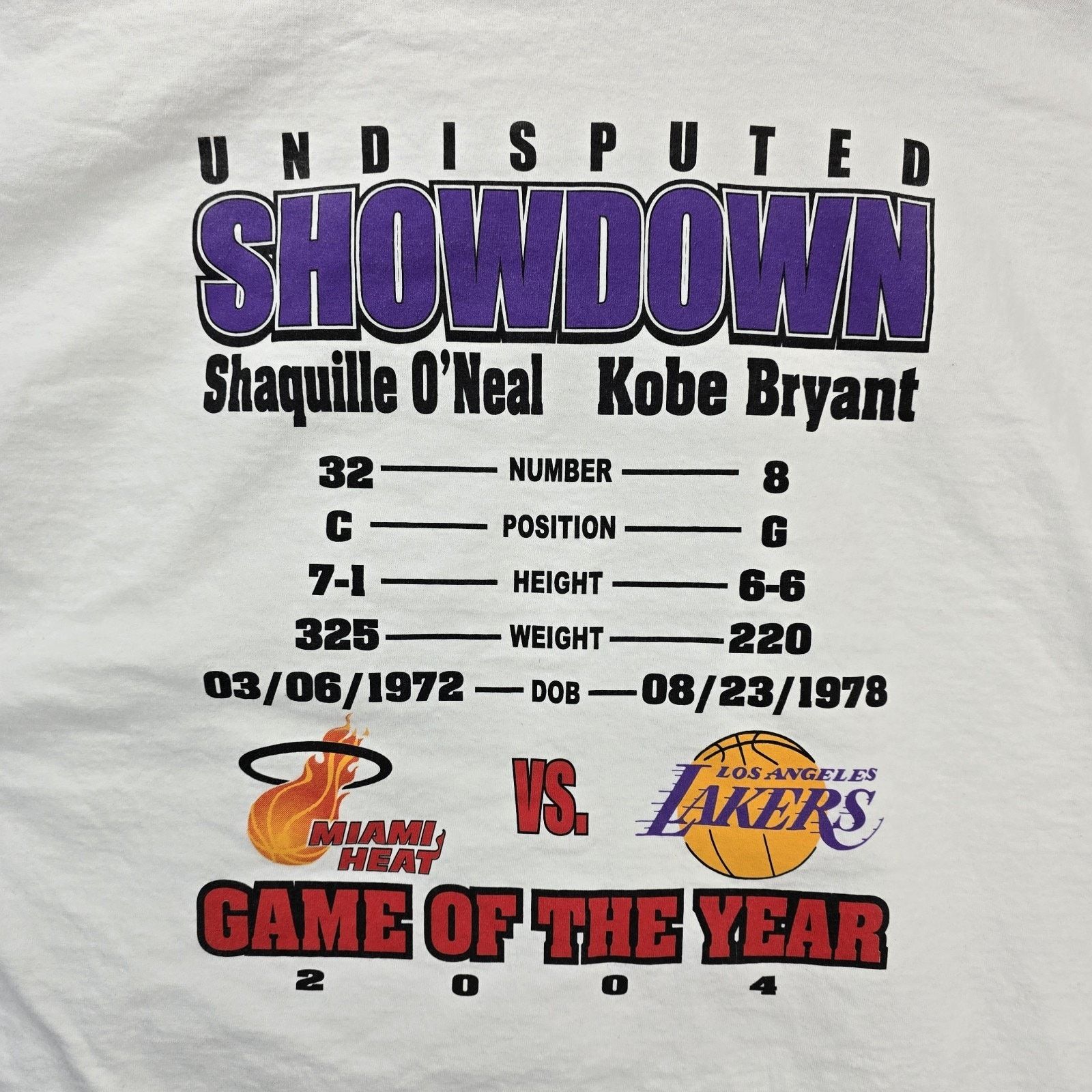 Other Vintage Kobe vs Shaq Shirt XXL Christmas Day Showdown 2004 Size US XXL / EU 58 / 5 - 7 Thumbnail