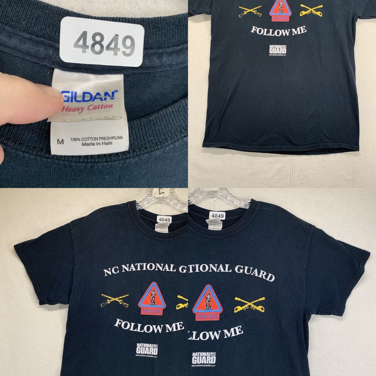 Gildan Vintage Gildan Army National Guard T-shirt North Carolina Alpha Dogs 90s Black Graphic Tee Unisex Mens Womens S/M Size US S / EU 44-46 / 1 - 8 Thumbnail