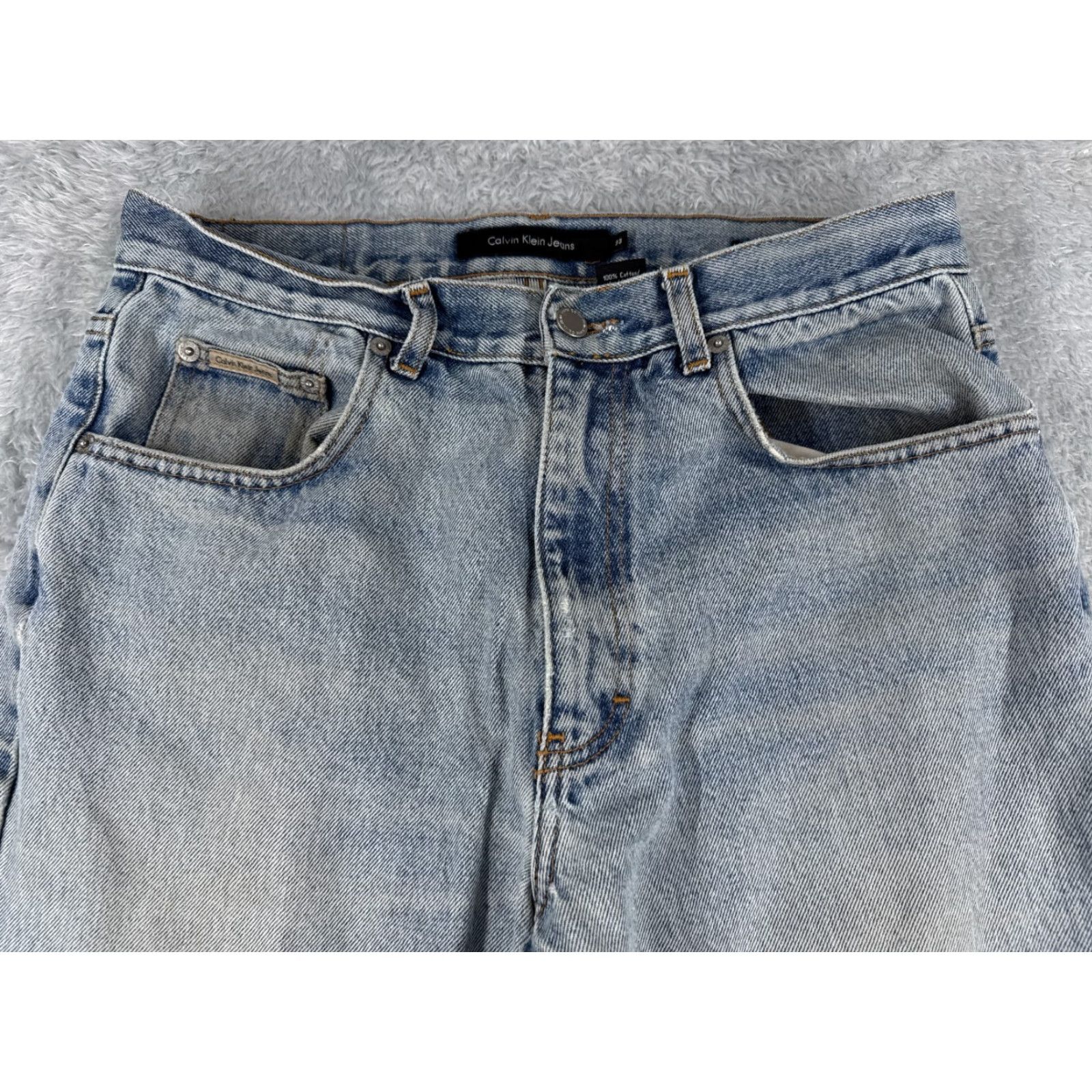 Calvin Klein VINTAGE Calvin Klein Jeans Adult 33 Blue Denim Straight Leg Cotton 32x28 Casual Mens Size US 33 - 4 Thumbnail