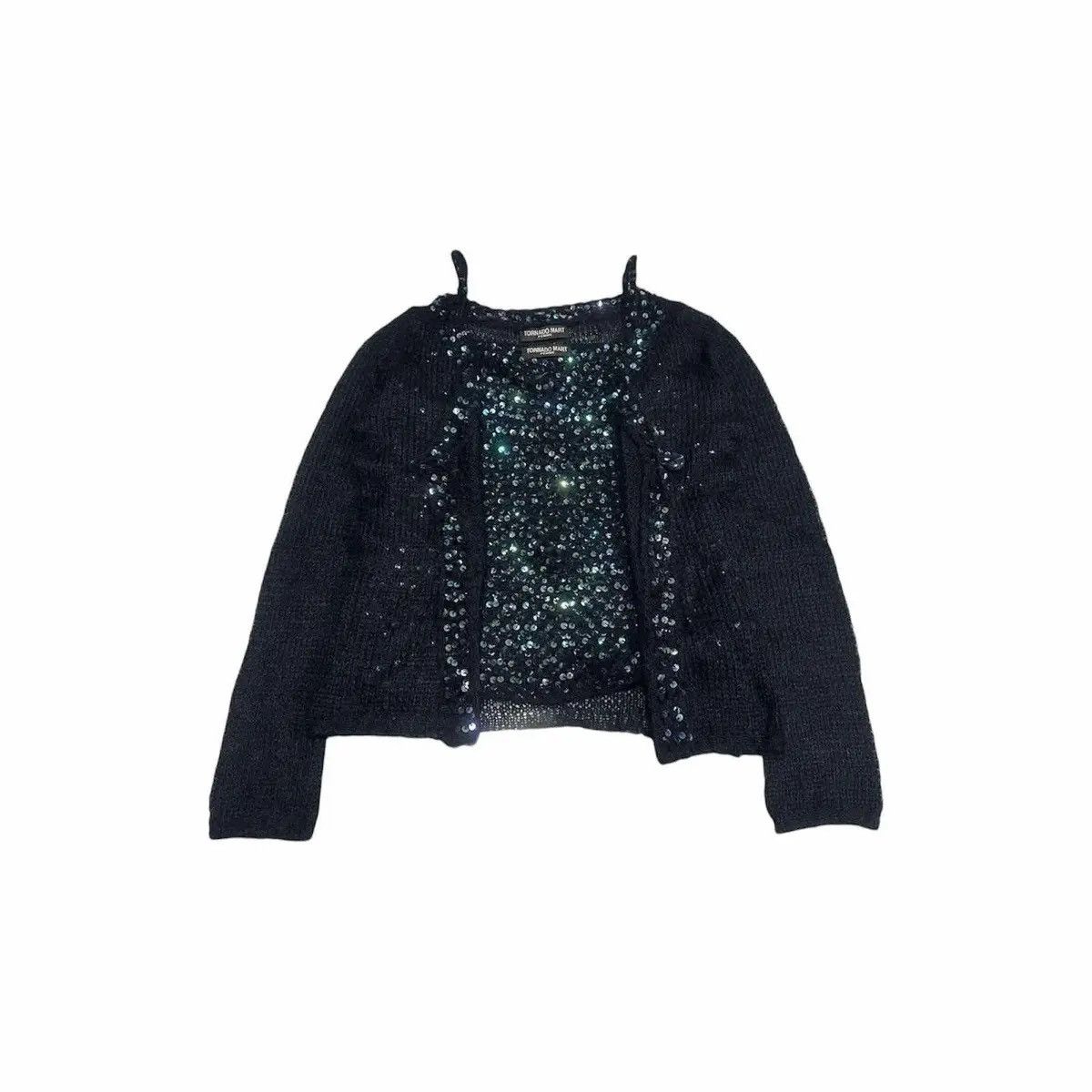 Hysteric Glamour × Japanese Brand × Tornado Mart ♟️ Sick Y2K Tornado Mart Knit Cardigan Sequin & Camisole Set Size M / US 6-8 / IT 42-44 - 2 Thumbnail