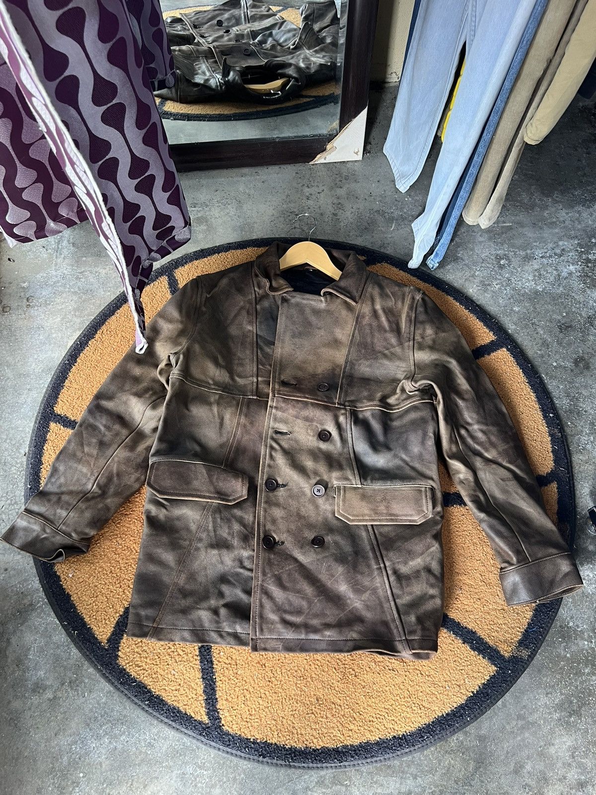 🔥Unbrand Genuine Leather Button Jacket