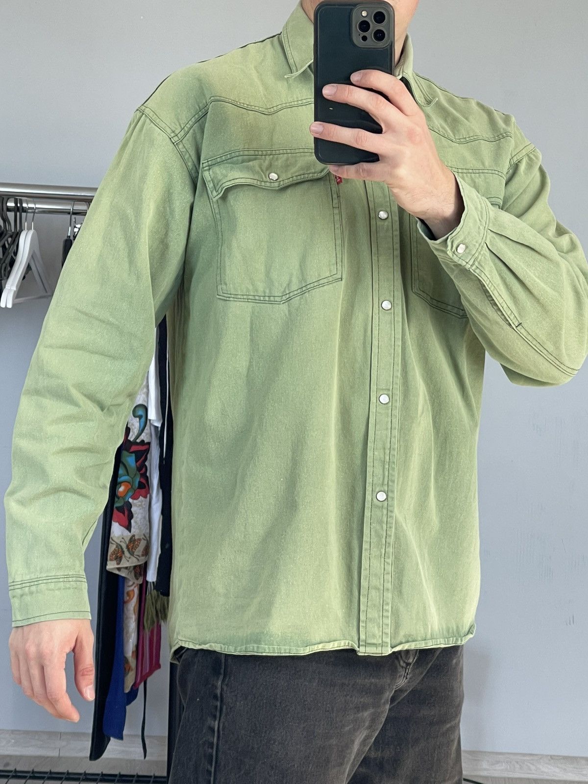 Levi's Crazy SunFaded Vintage Levi's Red Tab Pearl Snap Shirt Size US L / EU 52-54 / 3 - 14 Thumbnail