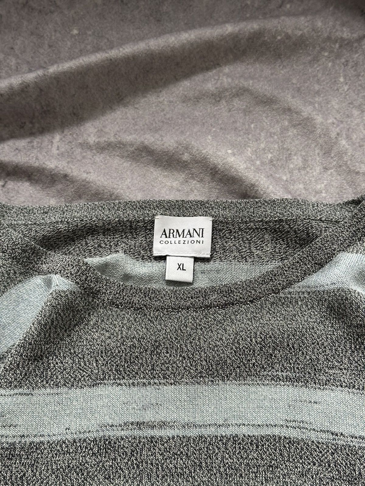 Armani Collezioni Armani Collezioni Mens Gingham Sweater XL Gray Blue Size US XL / EU 56 / 4 - 8 Thumbnail