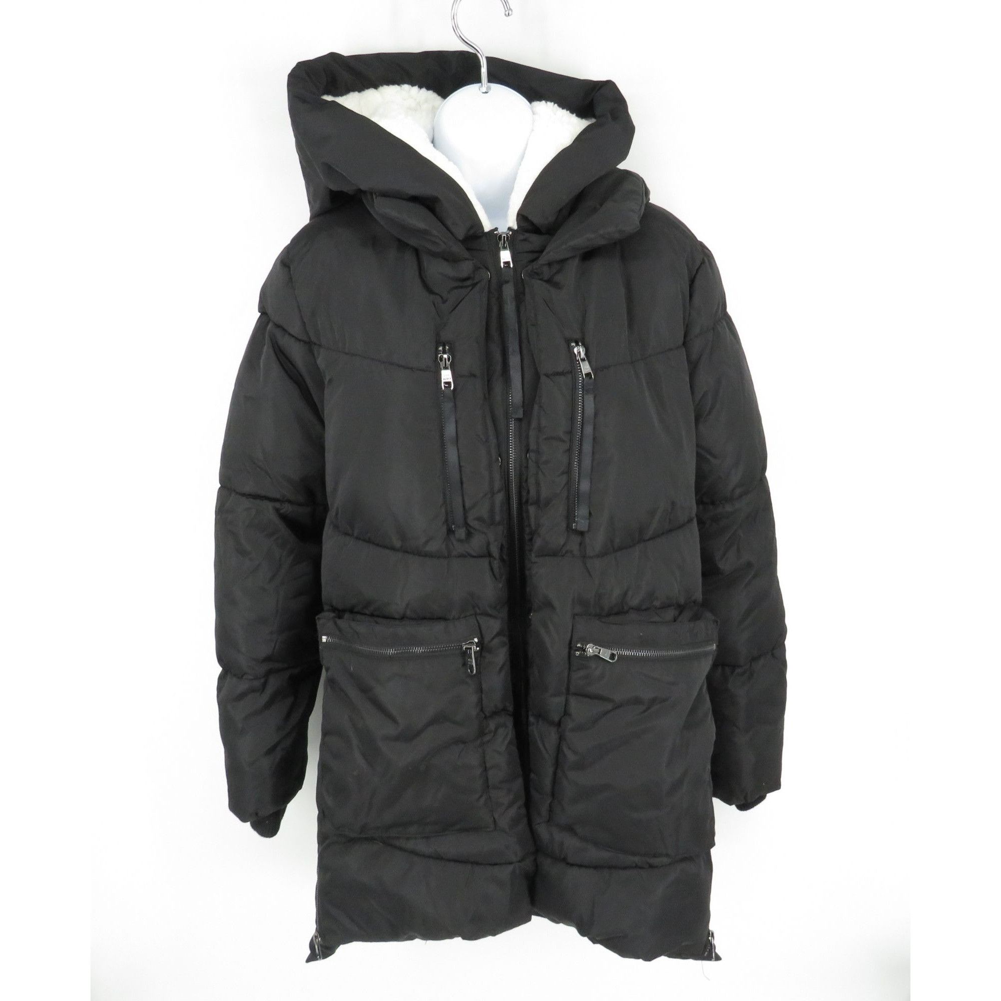 Steve Madden Steve Madden Small Black Quilted Hooded Jacket Multiple Pock Size S / US 4 / IT 40 - 1 Thumbnail