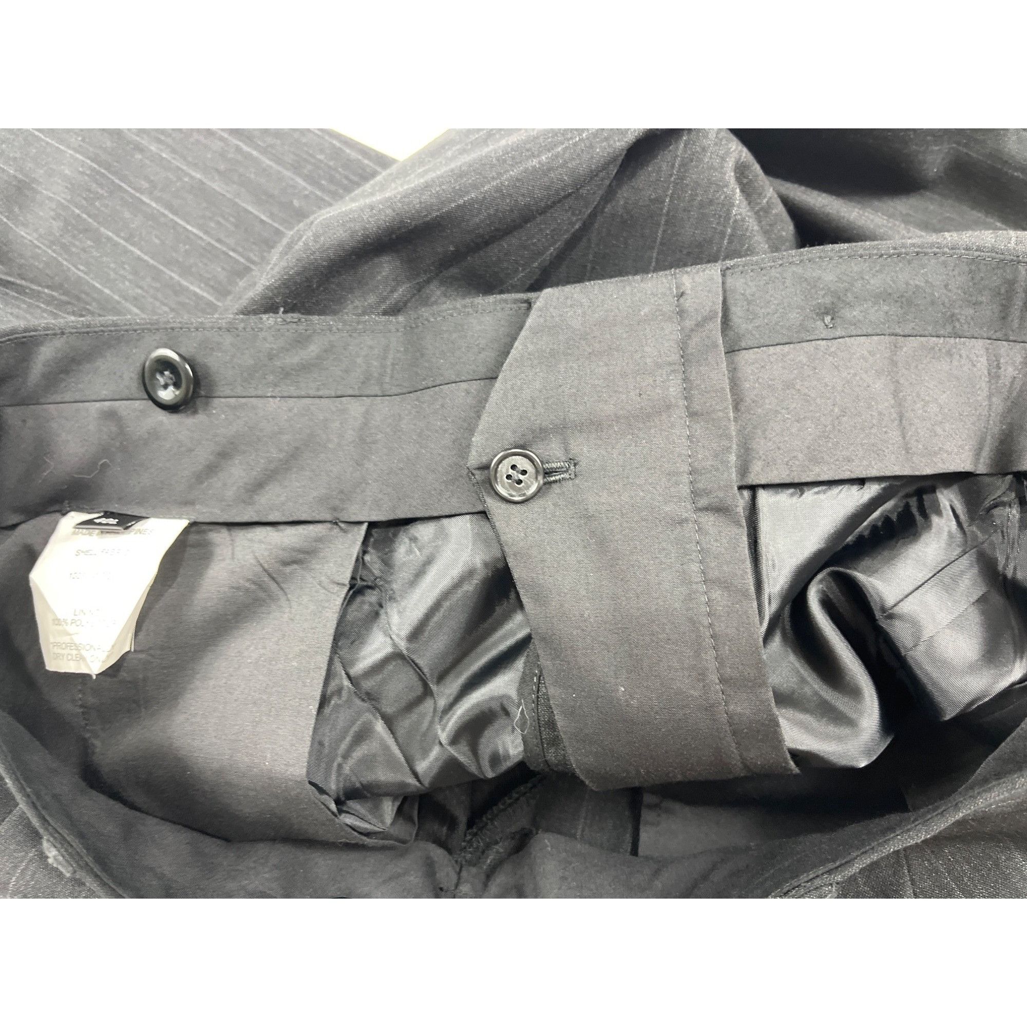 Other Mens Pinstripe Suit Jacket & Pants Set 2-Button Gray Classic Size 40L - 11 Thumbnail