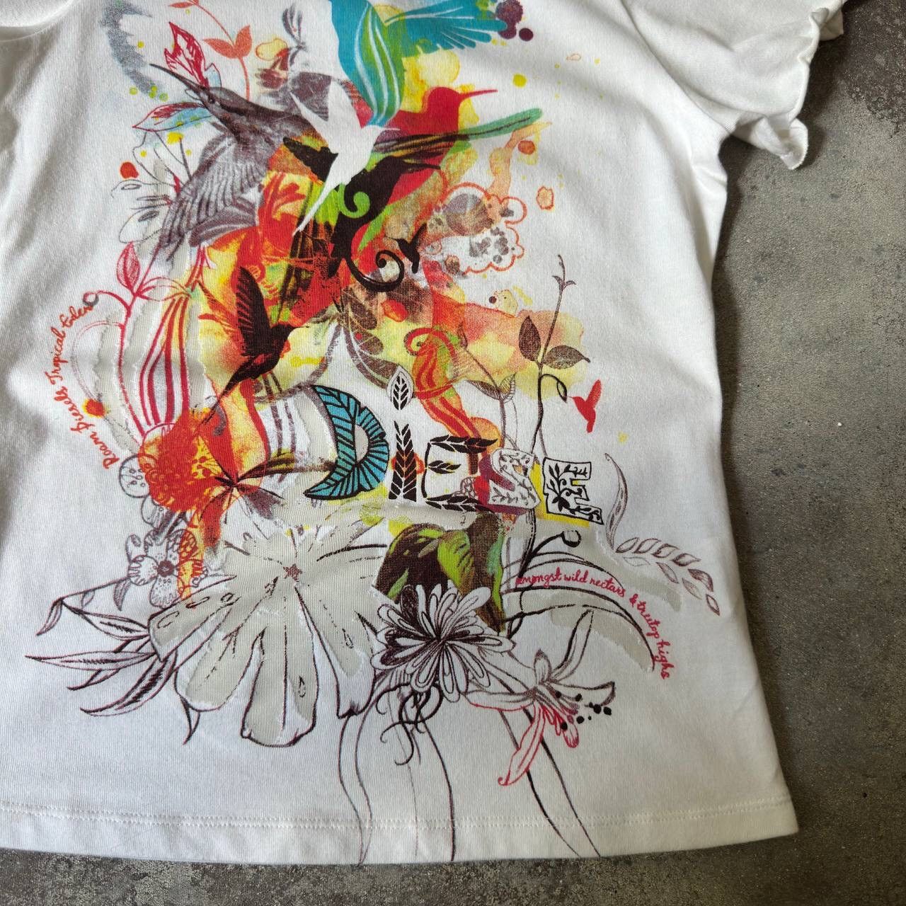 Diesel × Vintage Diesel Vintage Multicolour Floral T-Shirt Y2K Size M / US 6-8 / IT 42-44 - 5 Thumbnail