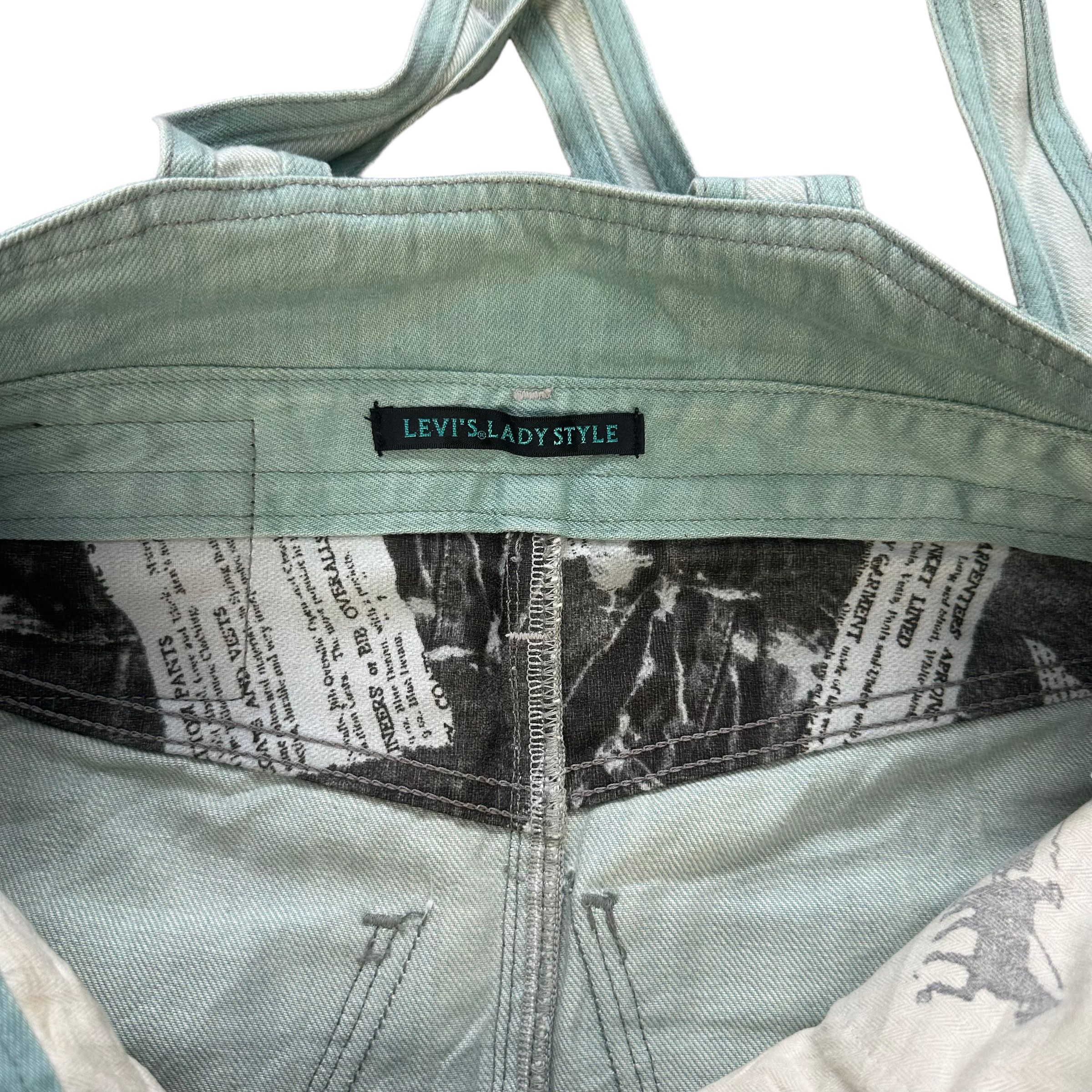 Levi's LEVIS LADY STYLE OVERALL MINI SKIRT IN GREEN DENIM #8659-019 Size 31" - 7 Thumbnail
